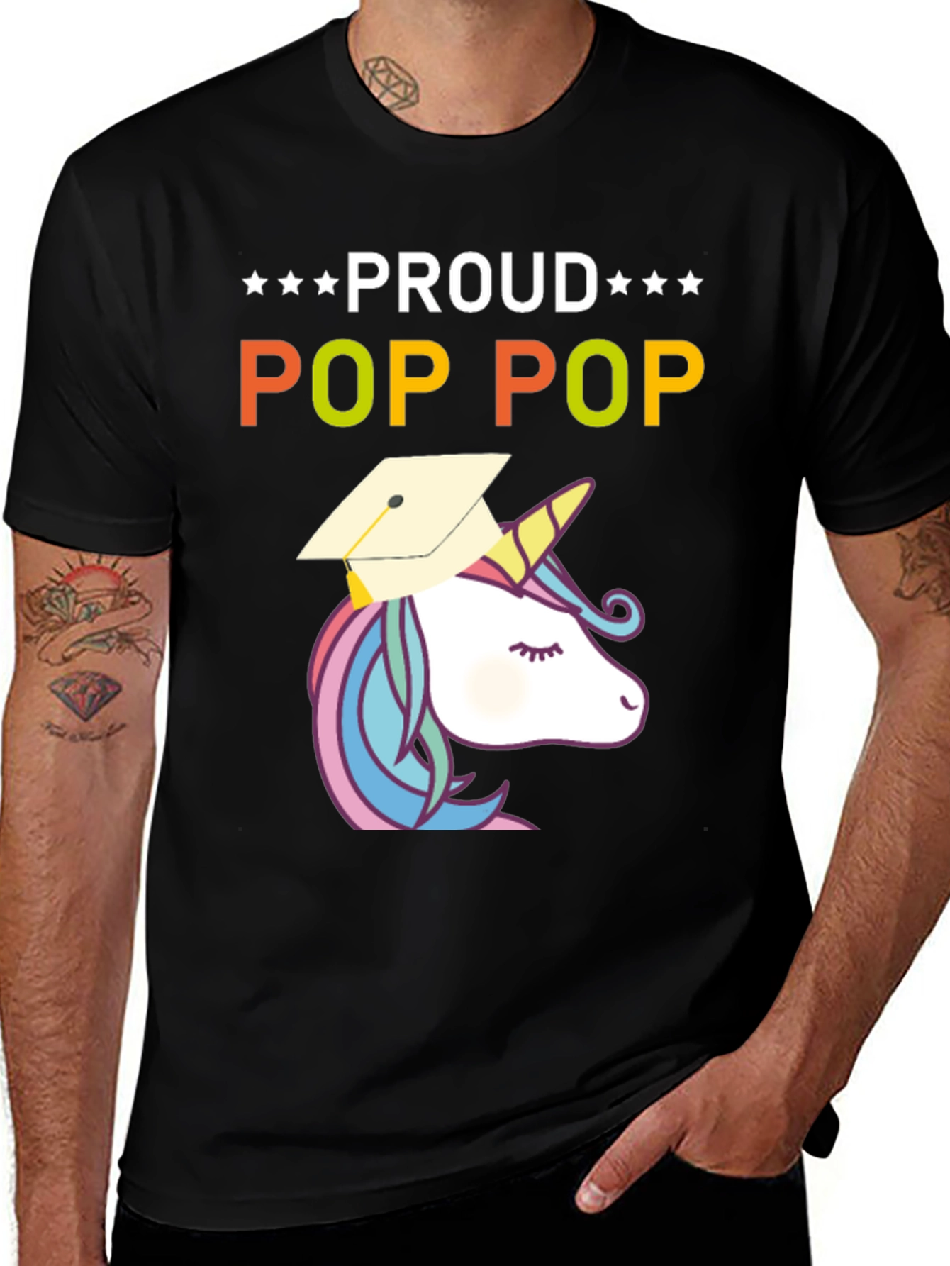 Proud Pop Pop Unicorn Graduation T-Shirt