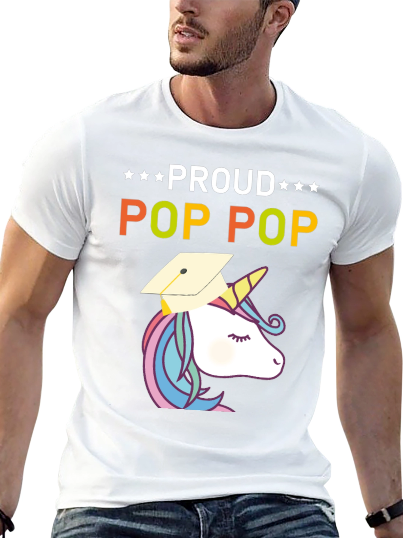 Proud Pop Pop Unicorn Graduation T-Shirt