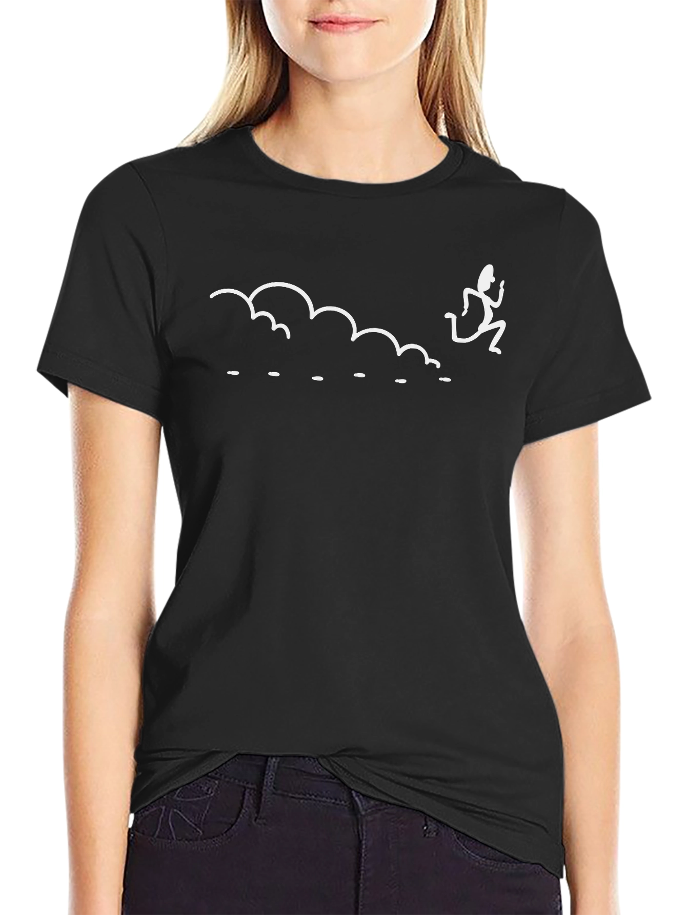 Dust Cloud Runner T-Shirt - Black Cotton Blend Tee