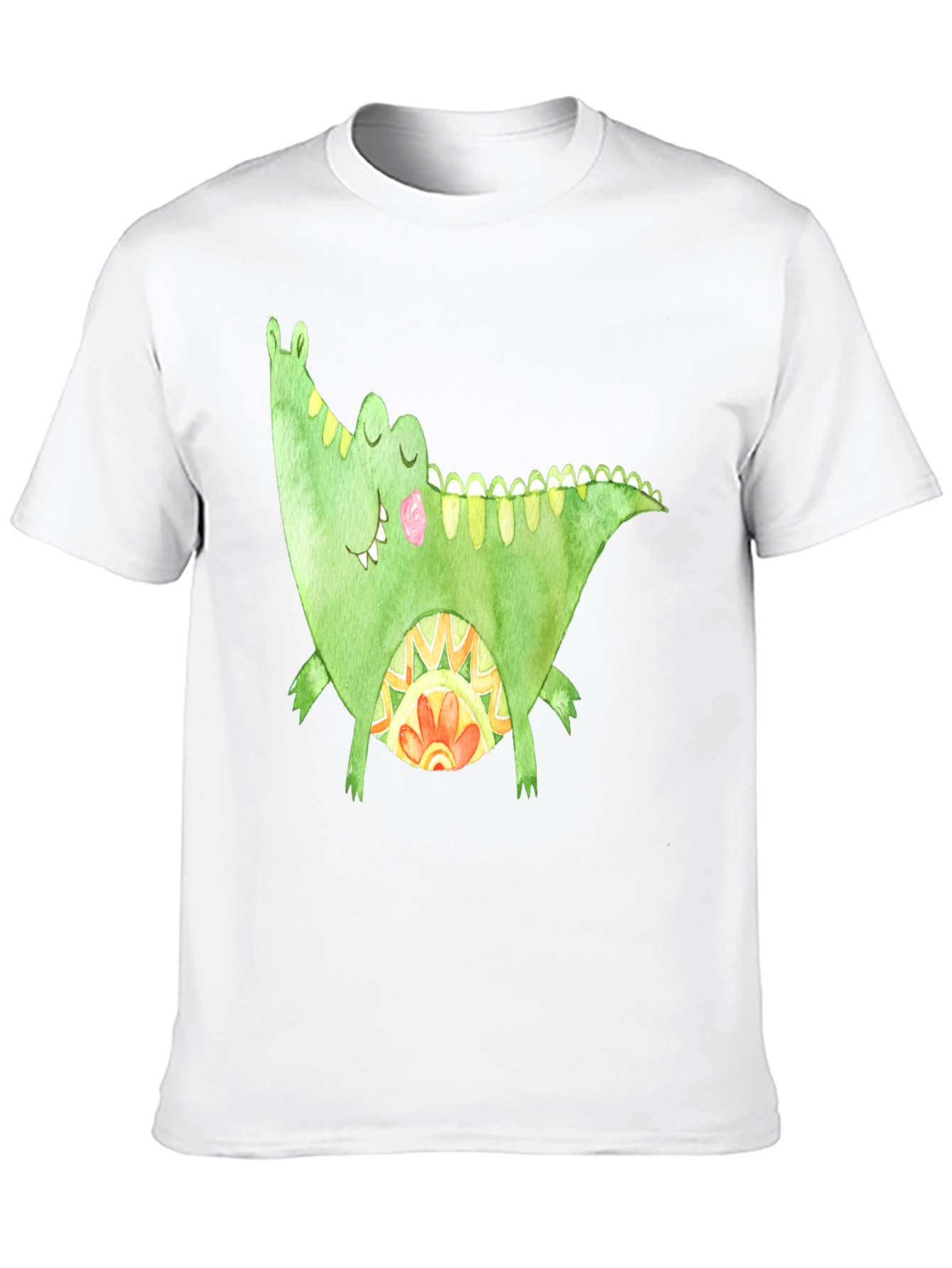 Whimsical Crocodile Graphic T-Shirt - Black
