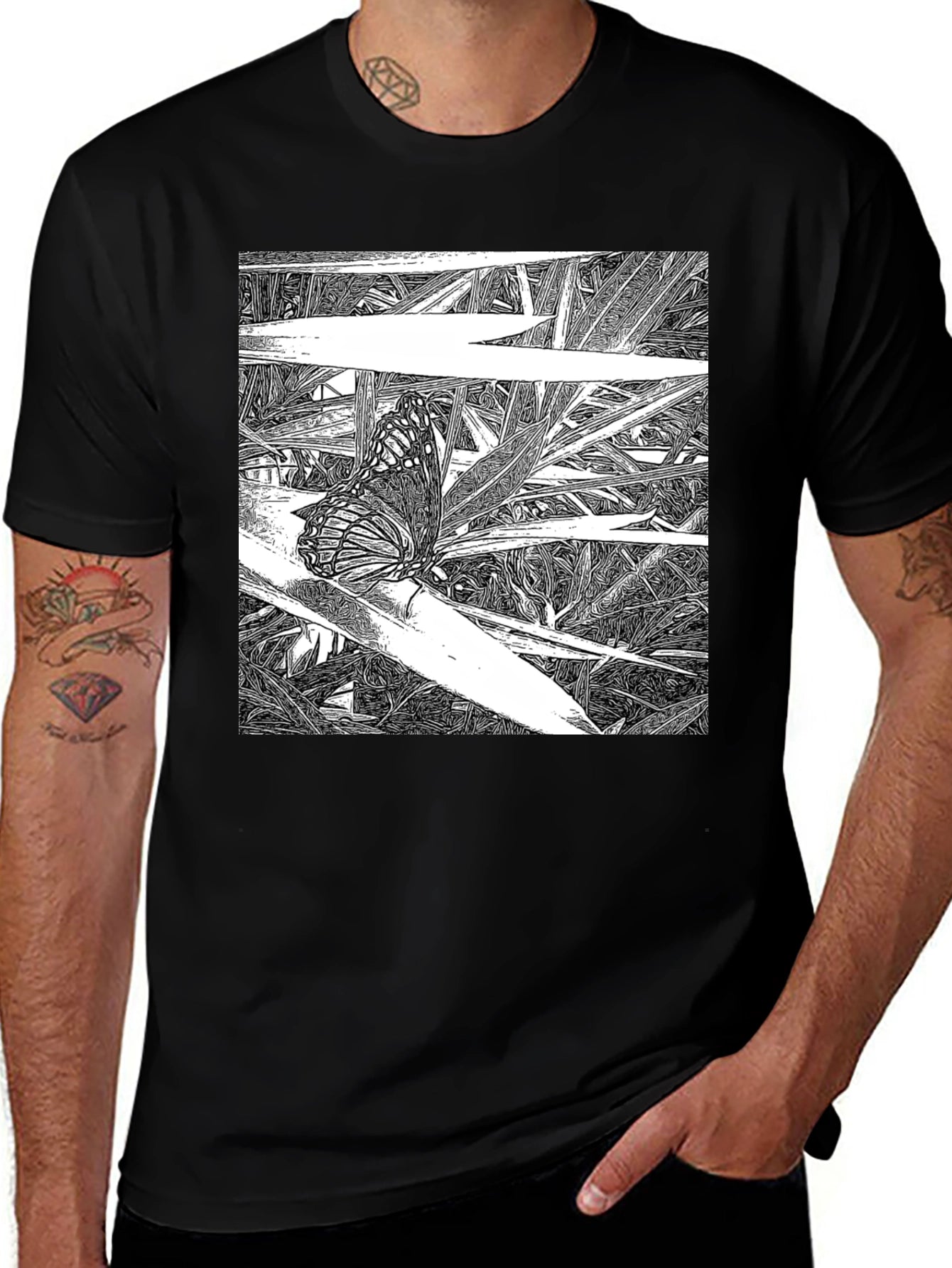 Butterfly Graphic Tee - Black T-Shirt