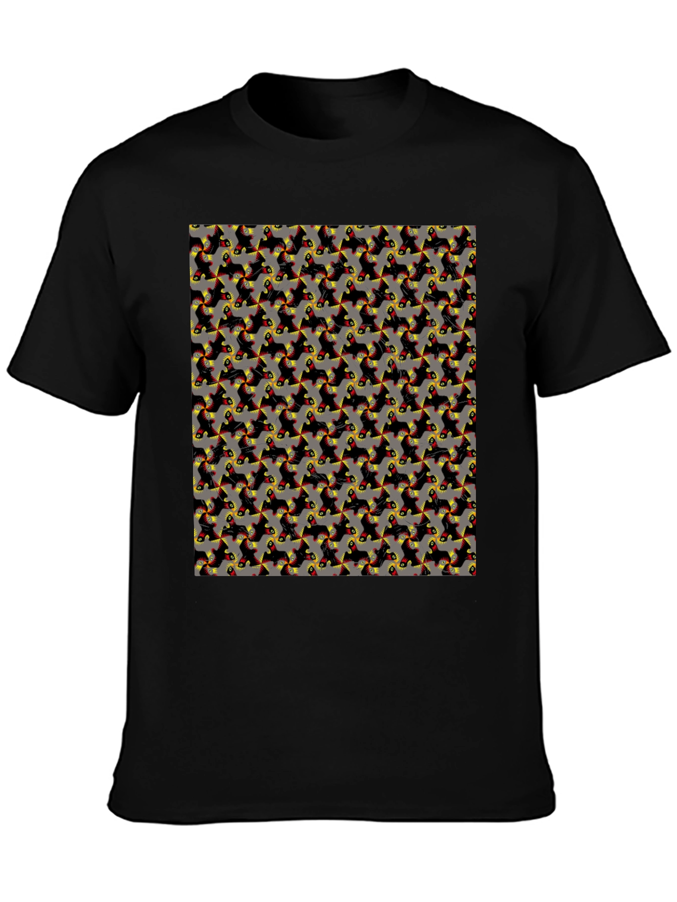 Patterned Print Mens Casual T-Shirt