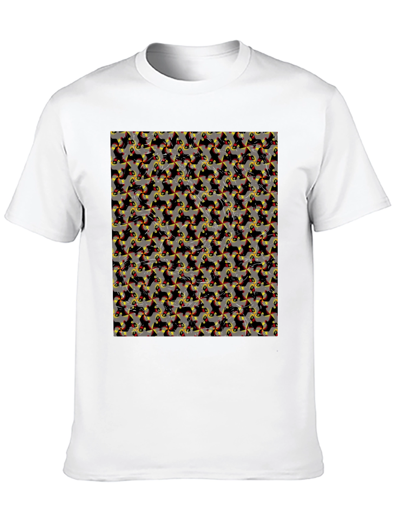 Patterned Print Mens Casual T-Shirt