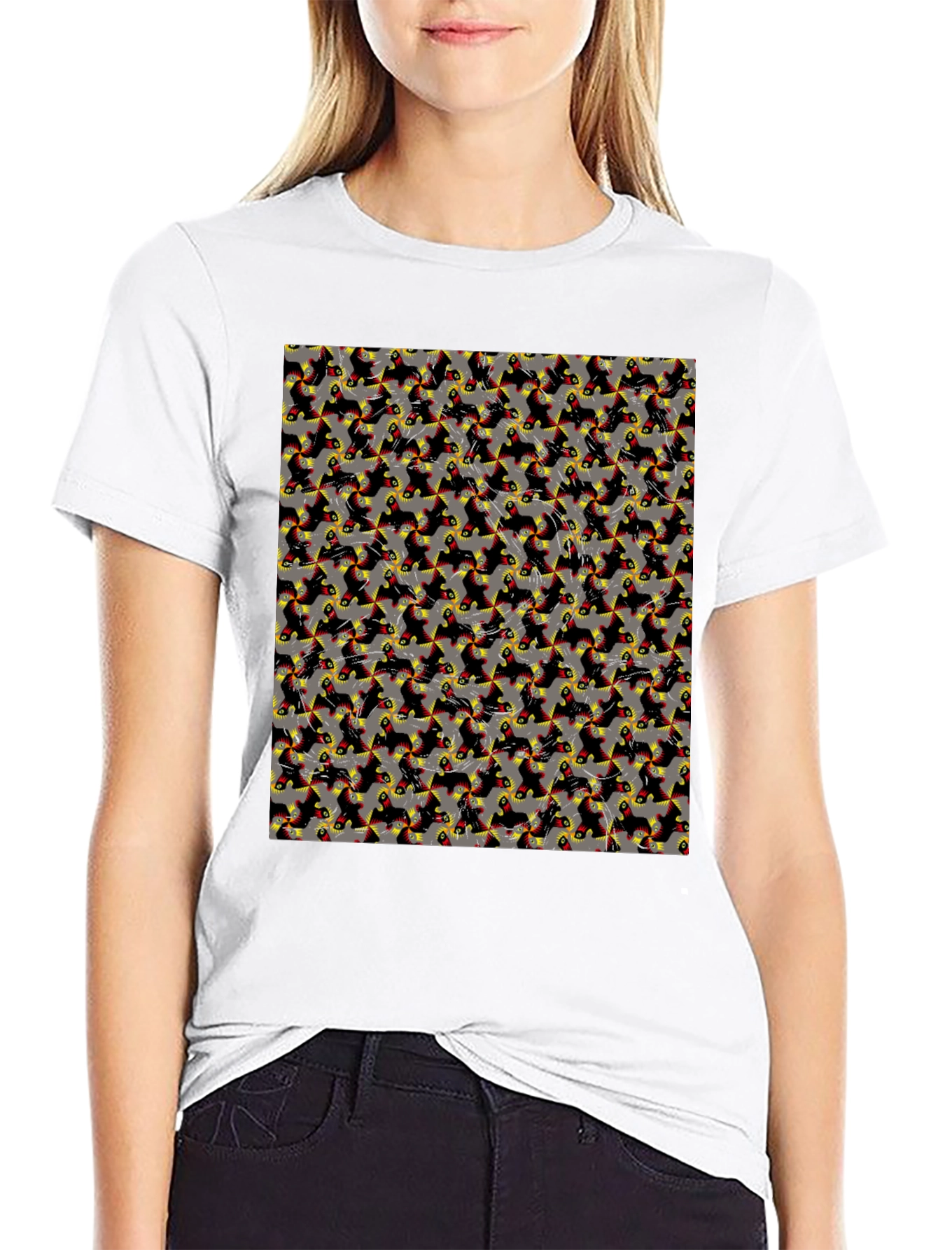 Patterned Print Mens Casual T-Shirt