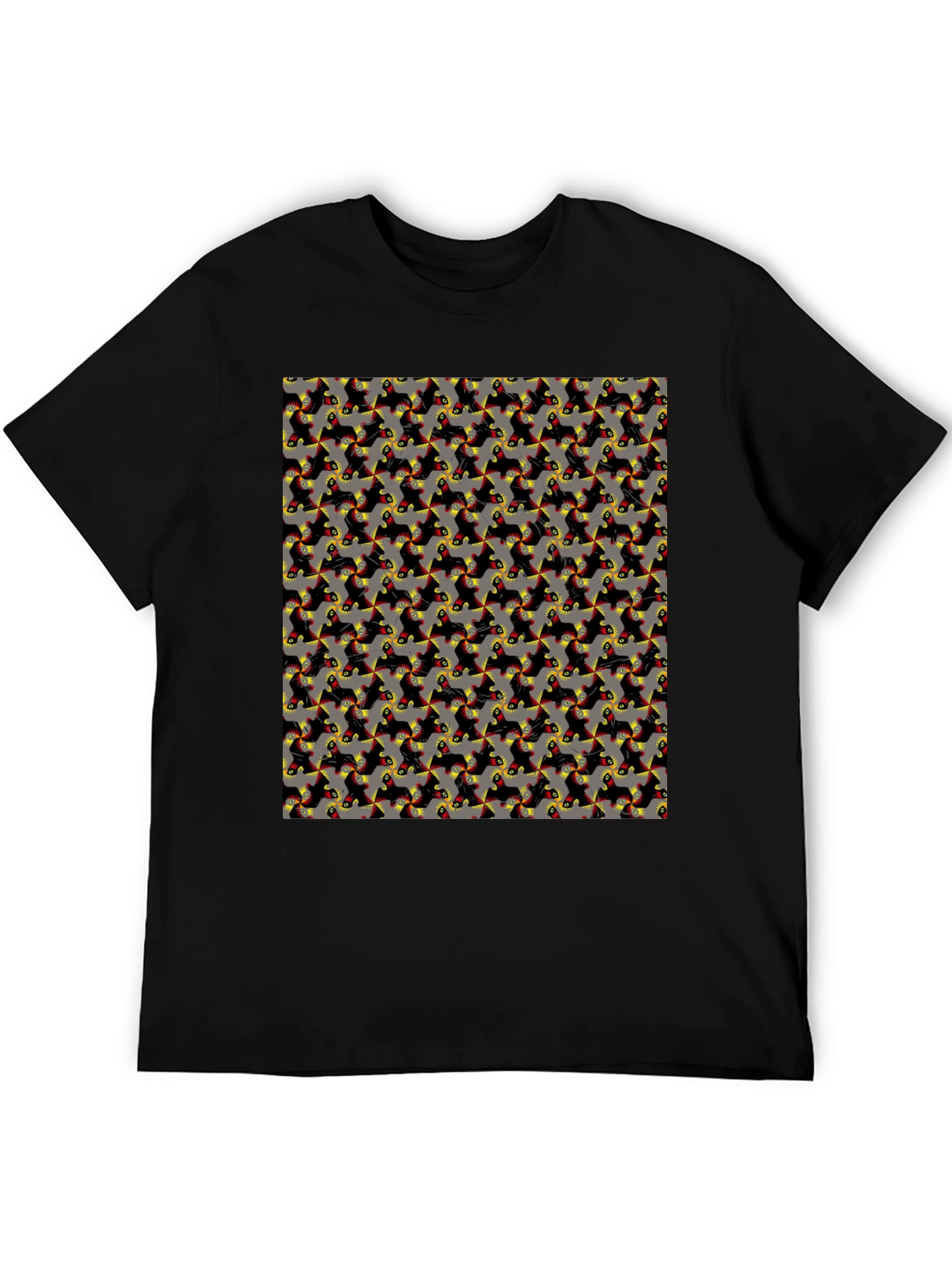 Patterned Print Mens Casual T-Shirt