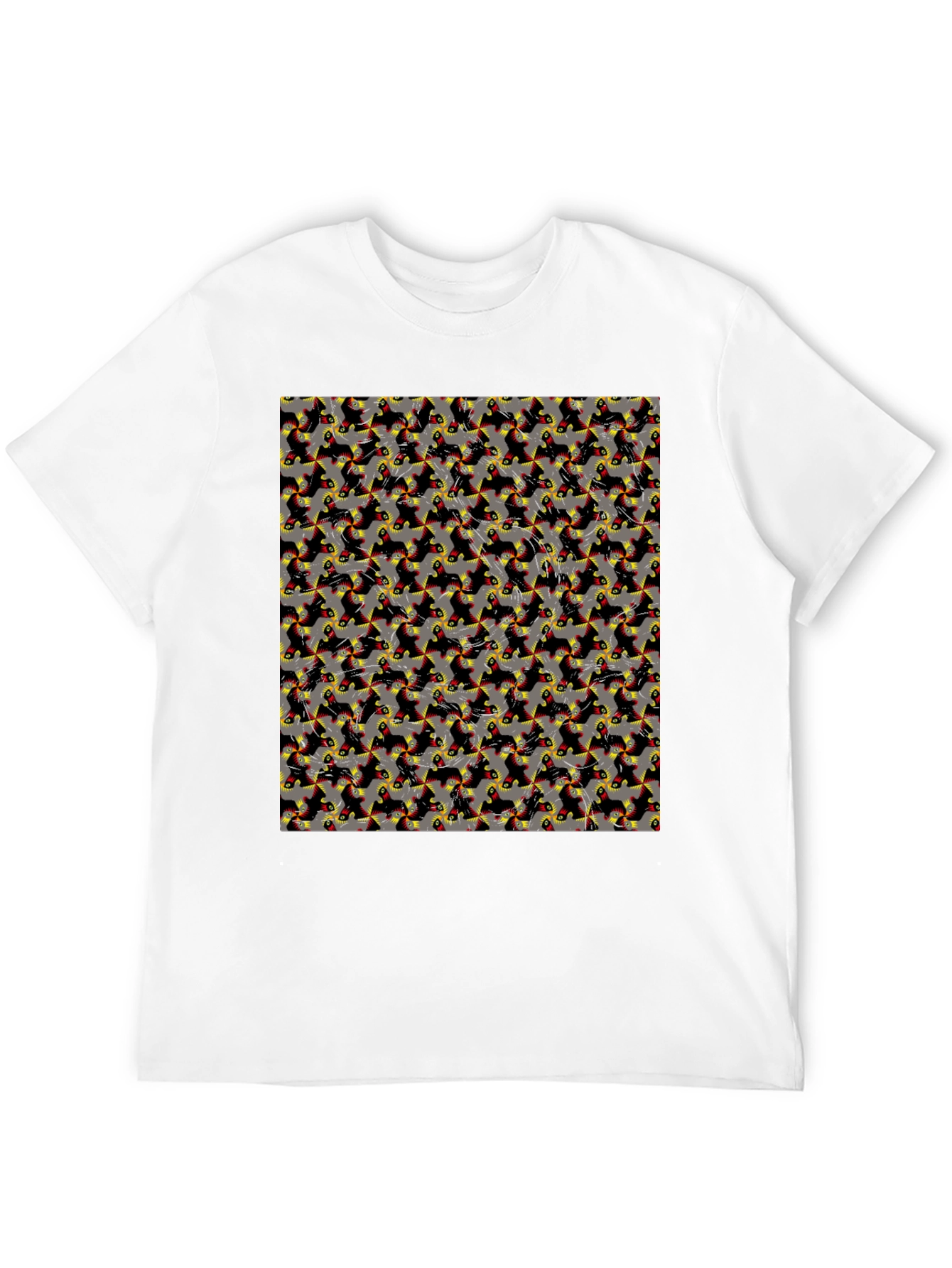 Patterned Print Mens Casual T-Shirt
