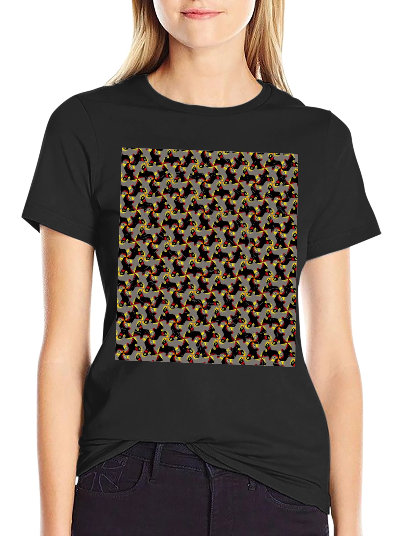 Patterned Print Mens Casual T-Shirt