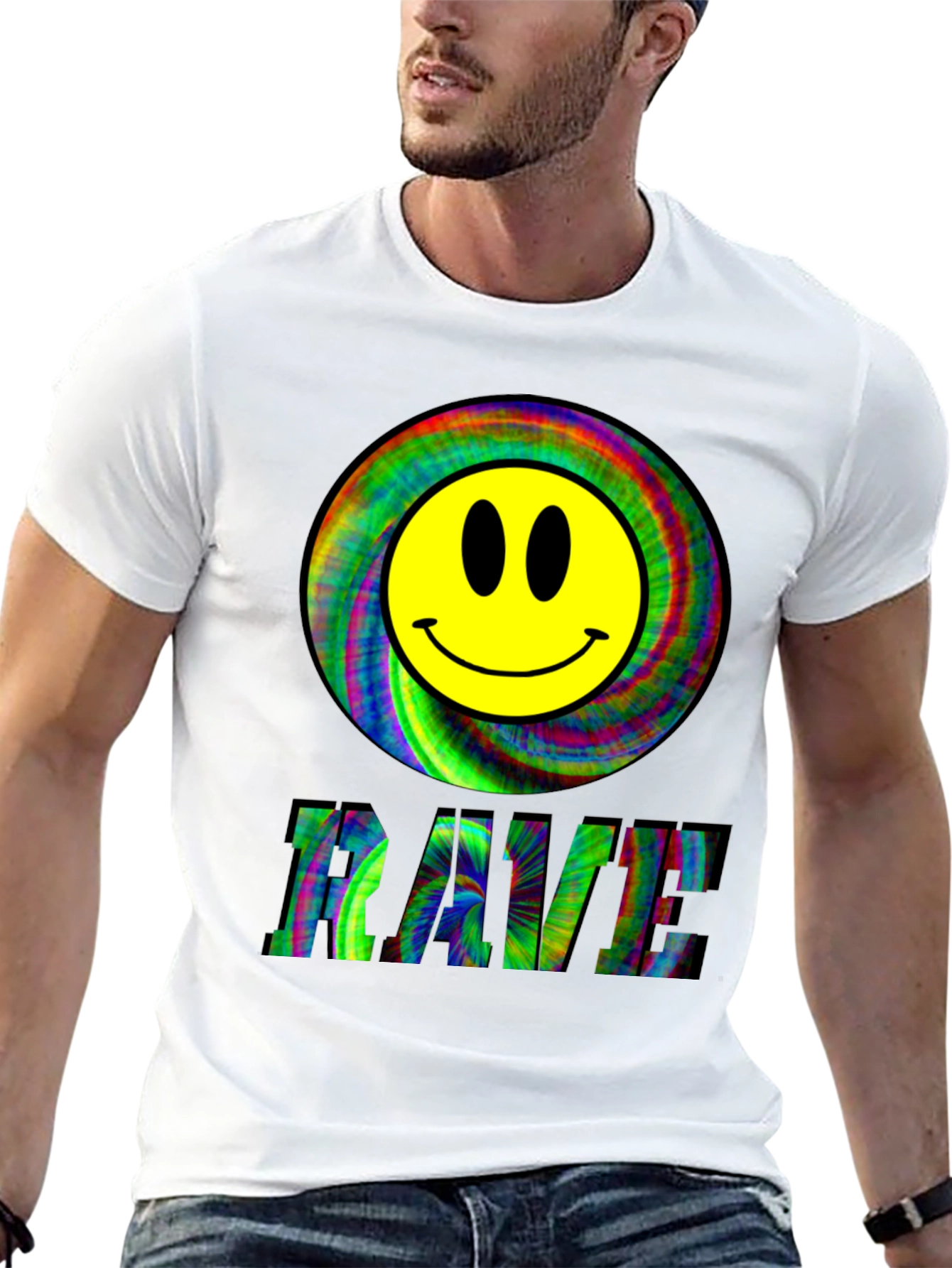 Rave Smiley Face Black T-Shirt