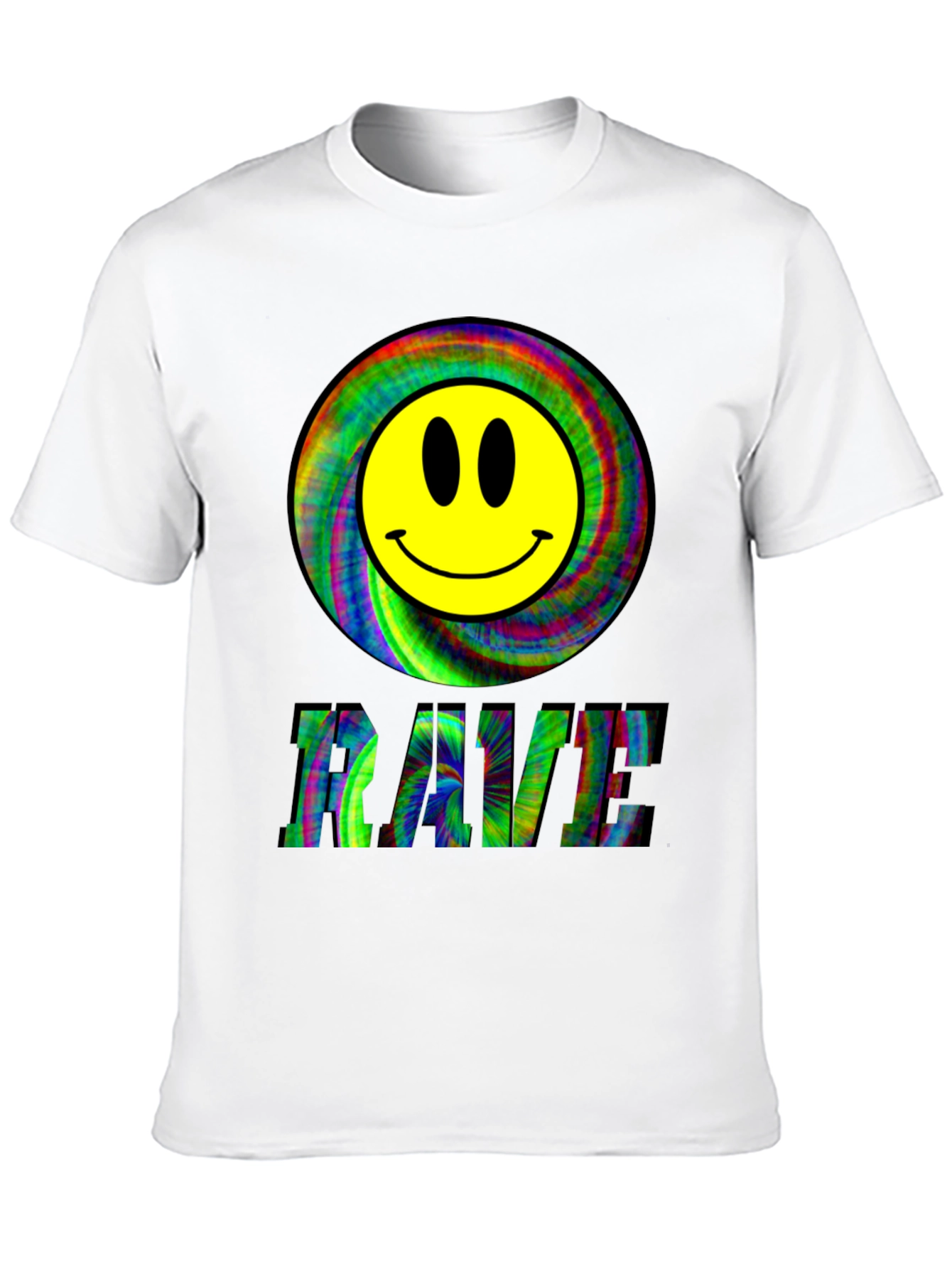 Rave Smiley Face Black T-Shirt
