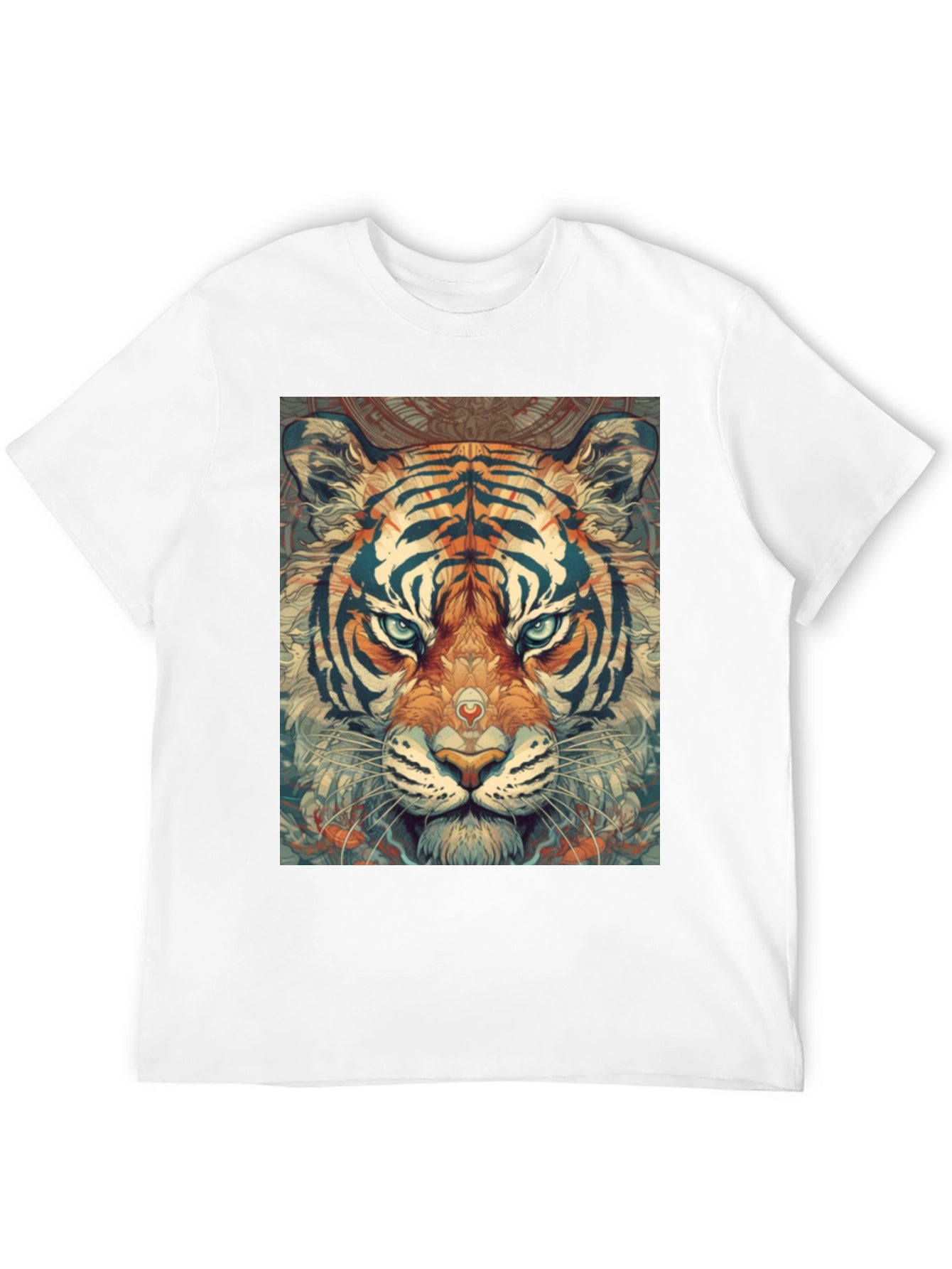 Tiger Graphic Print Black Crew Neck T-Shirt