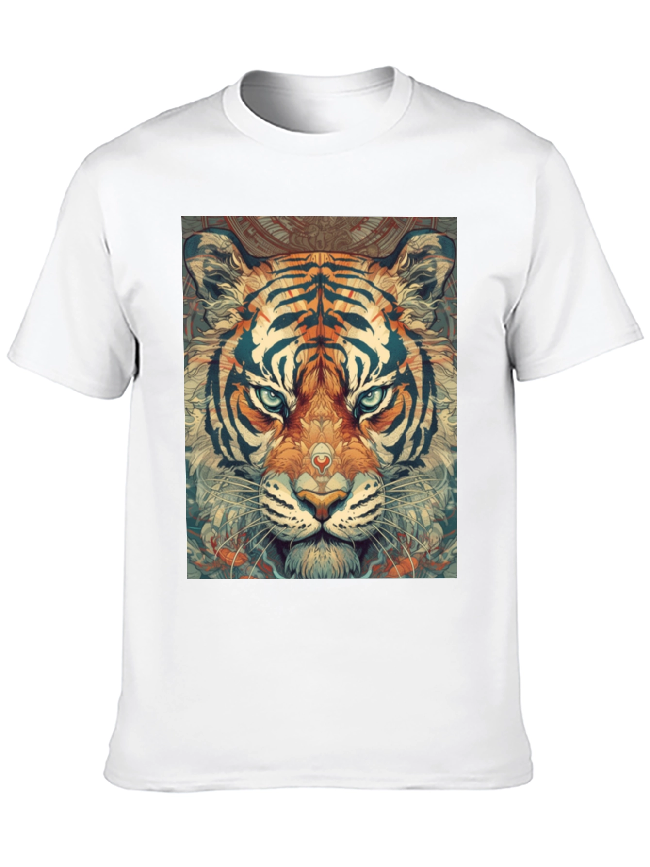 Tiger Graphic Print Black Crew Neck T-Shirt