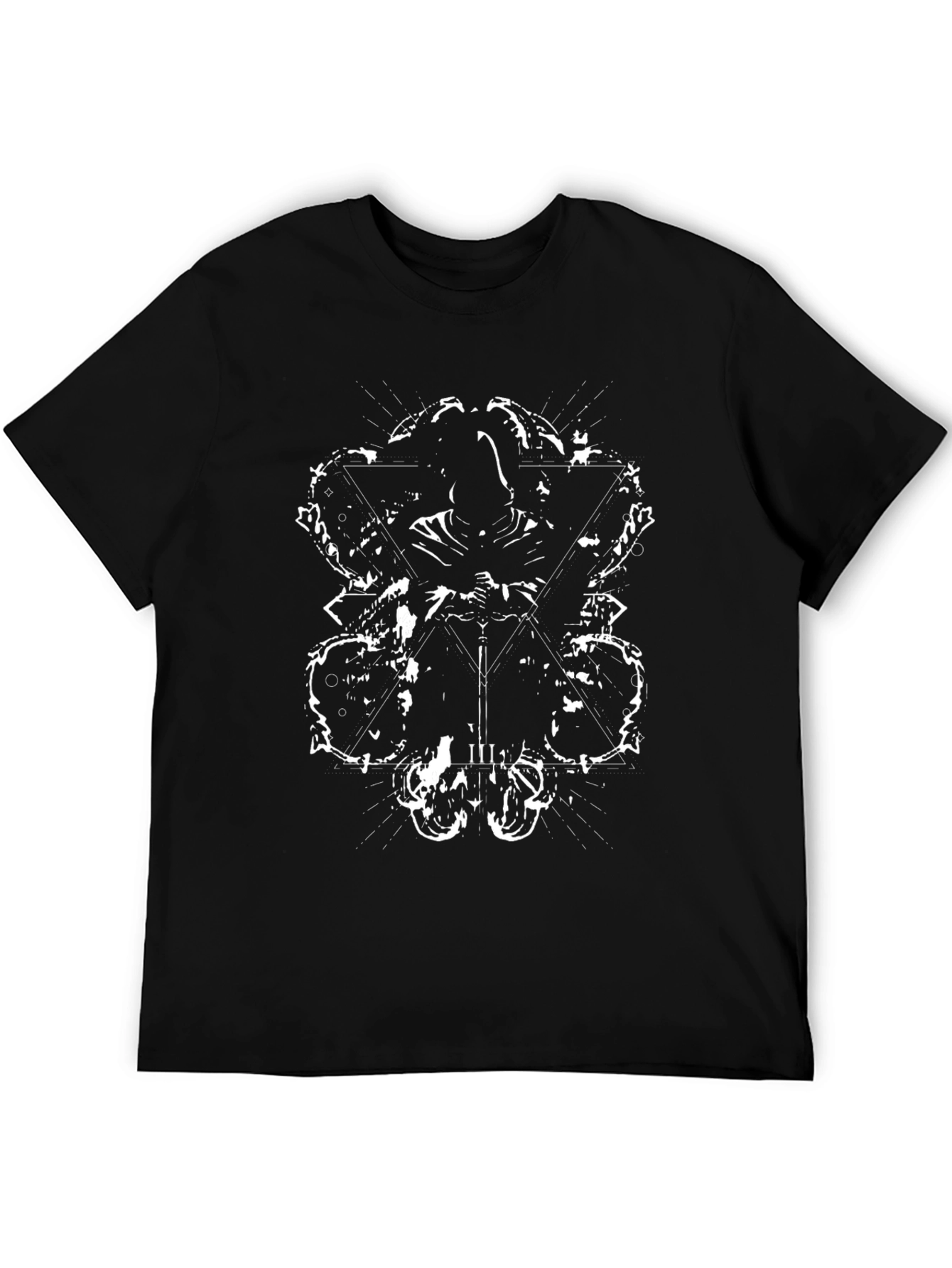 Mystic Warrior Graphic Tee - Black Cotton T-Shirt