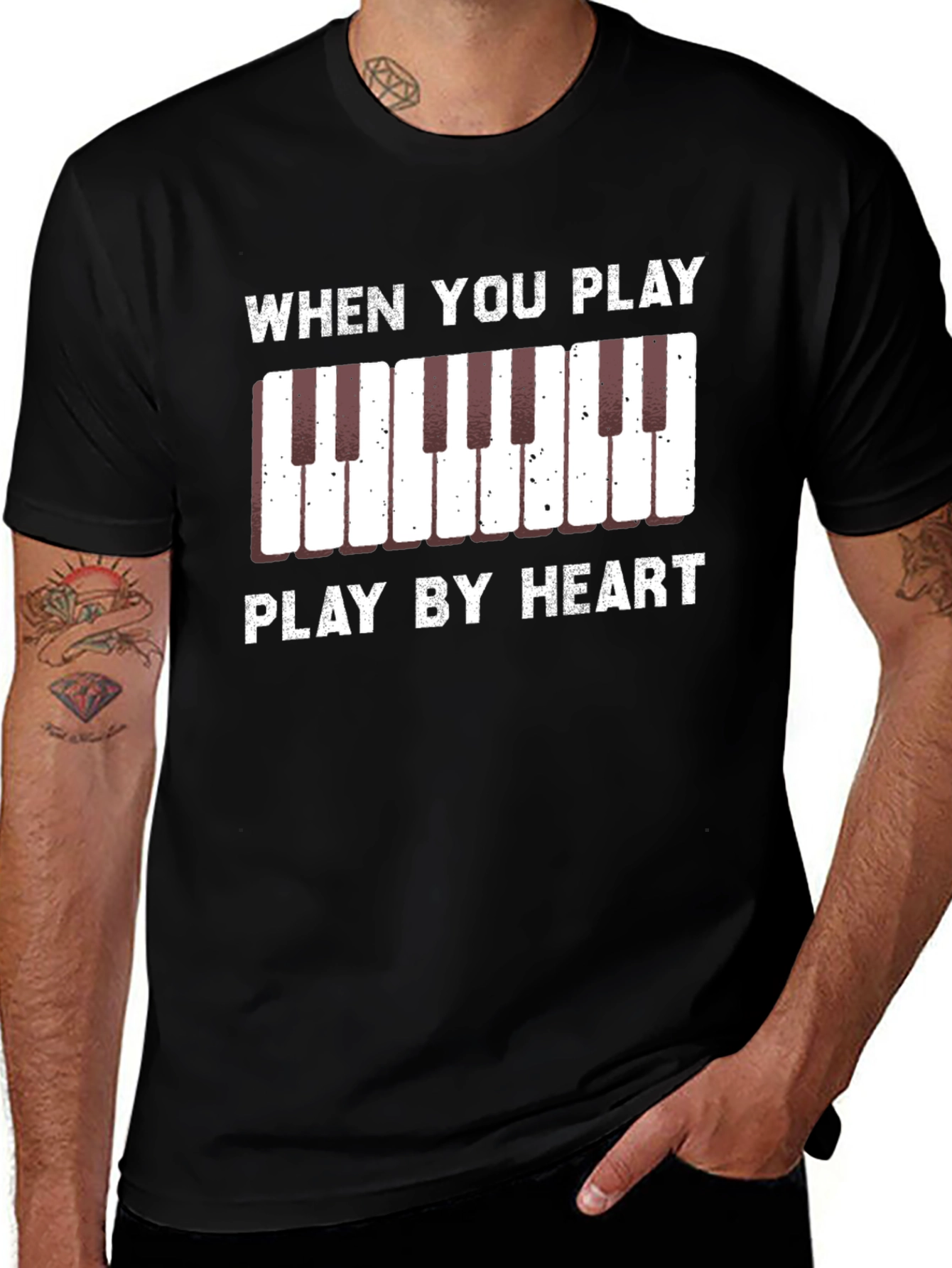 Play By Heart Piano Keys Graphic Tee