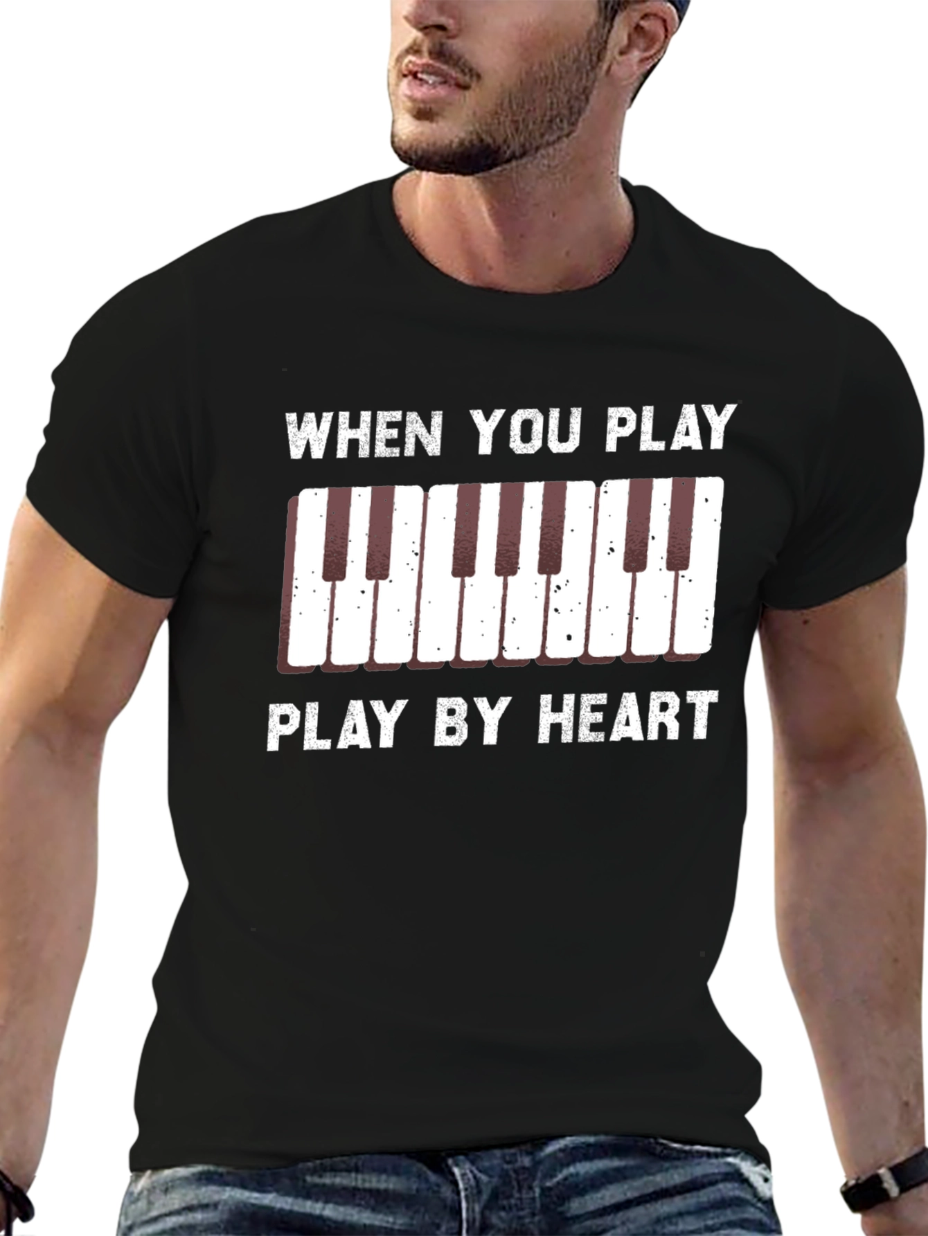 Play By Heart Piano Keys Graphic Tee