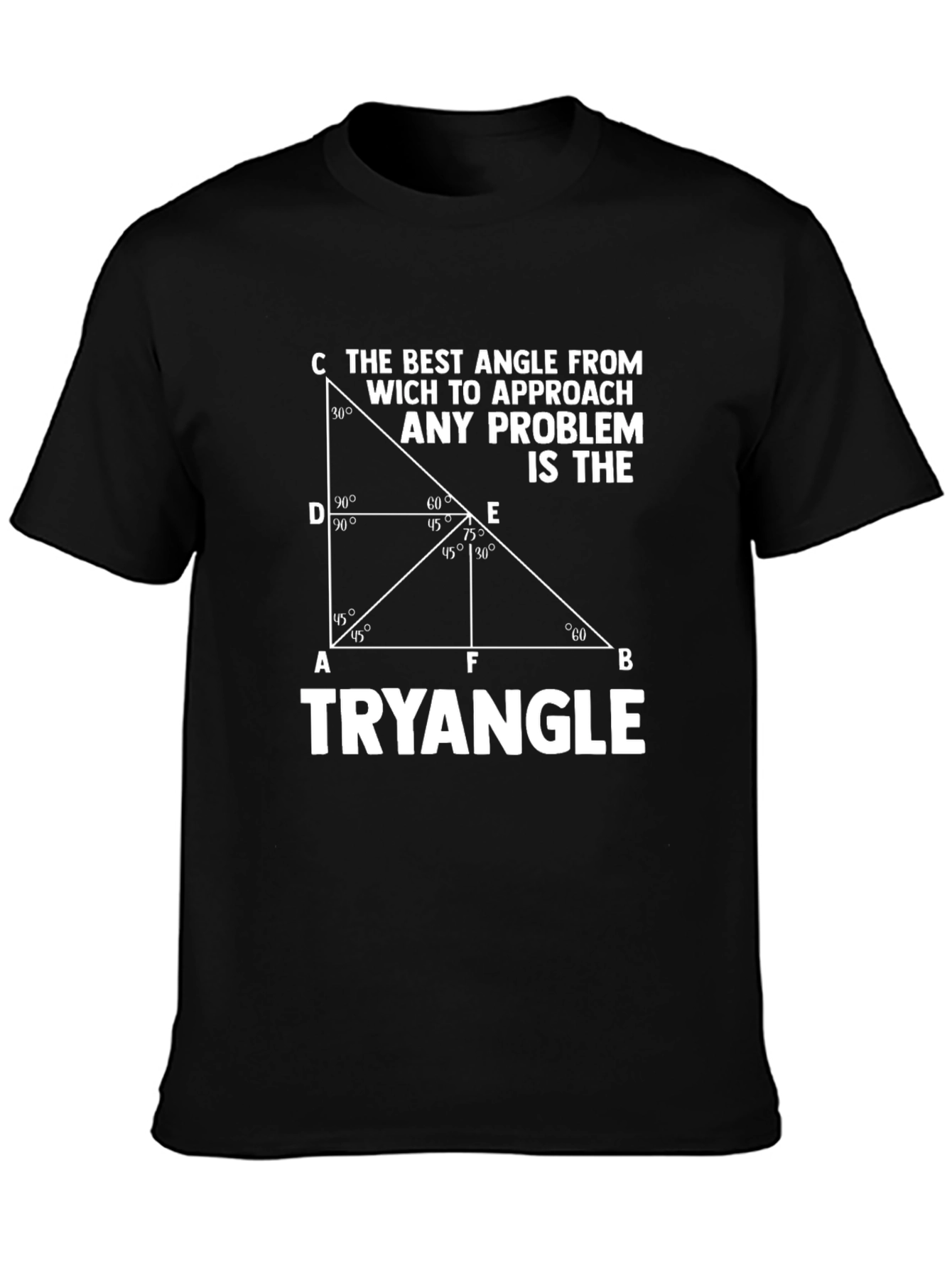 The Best Angle Math Humor Black T-Shirt