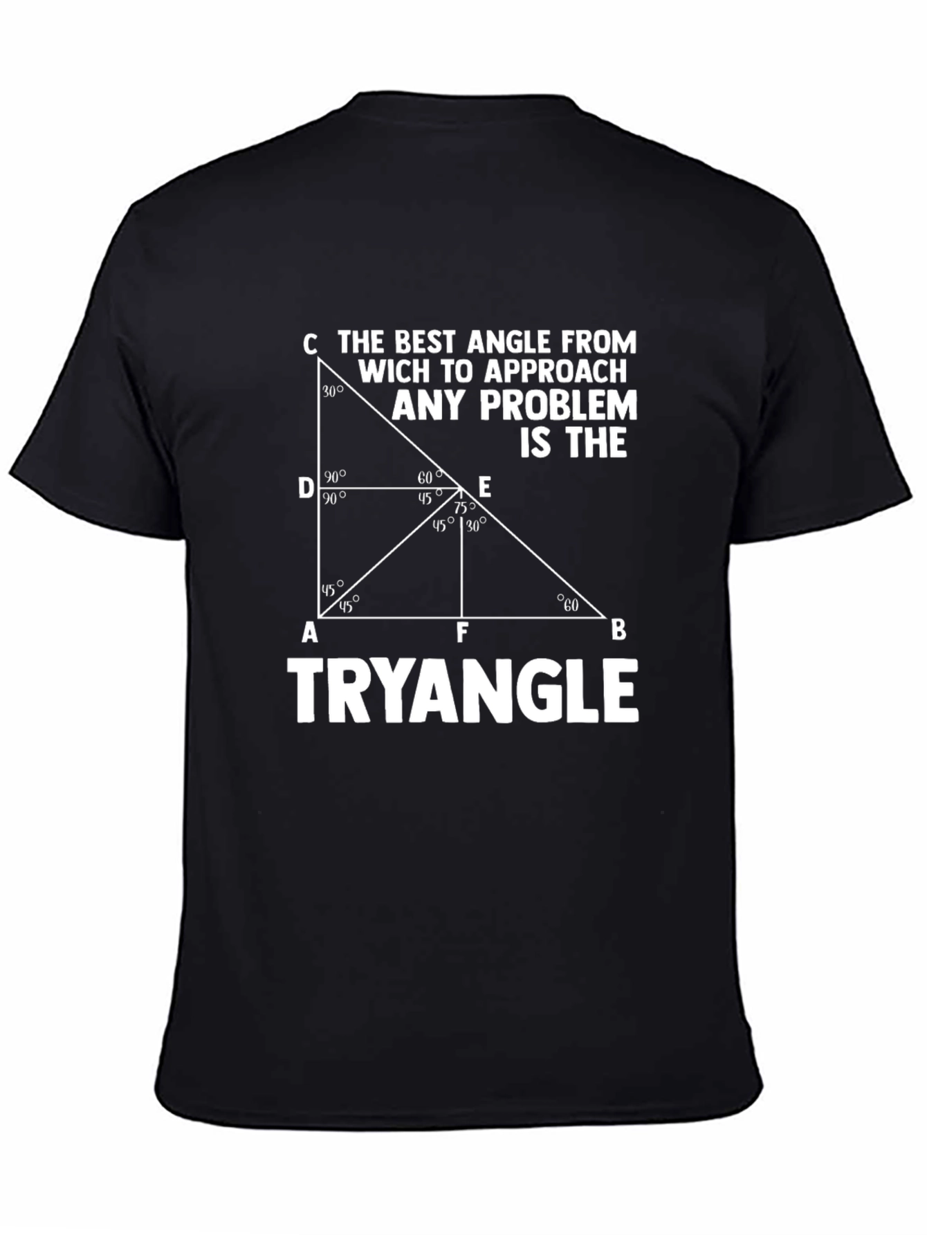 The Best Angle Math Humor Black T-Shirt