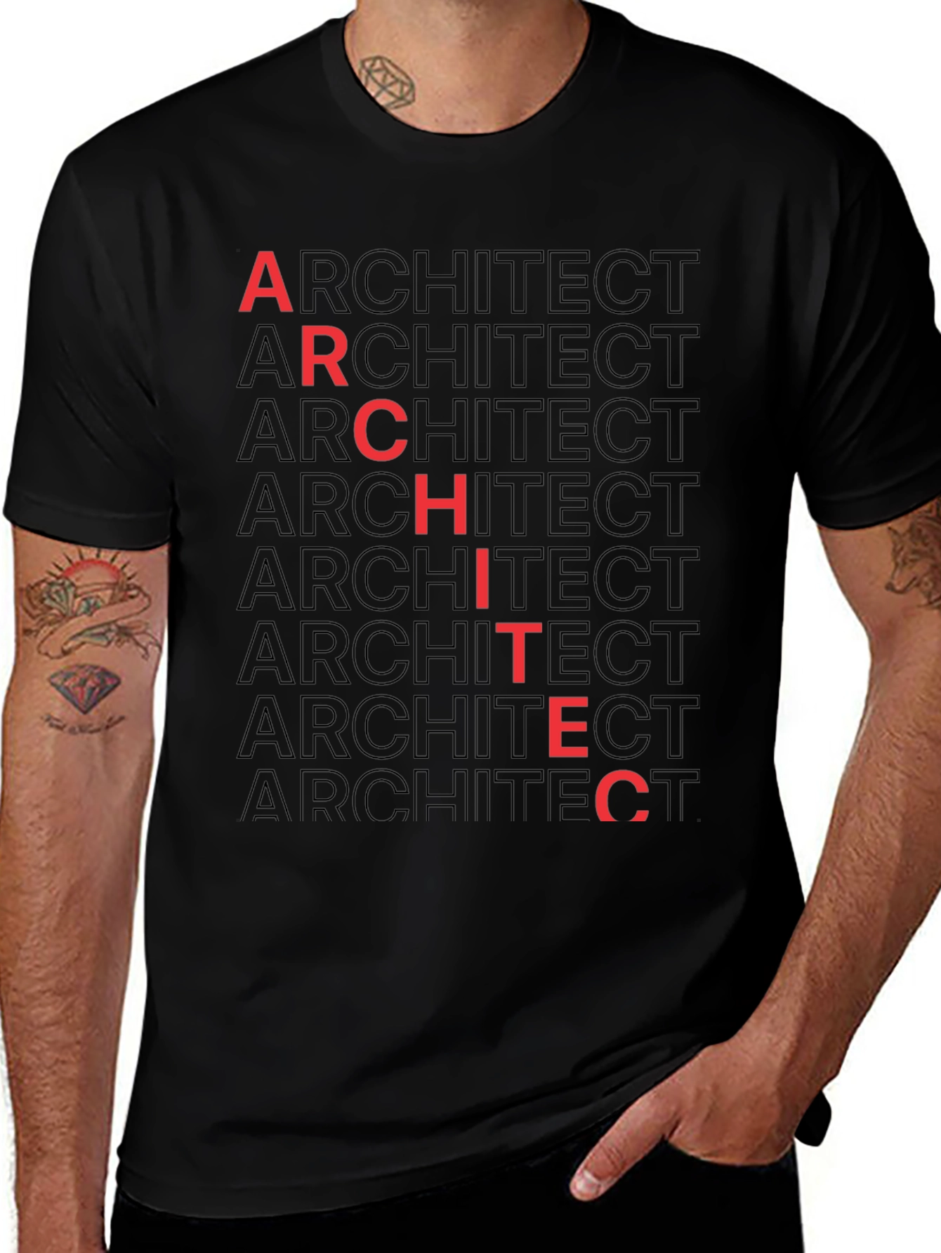 Architect Graphic Tee - Black Cotton Blend