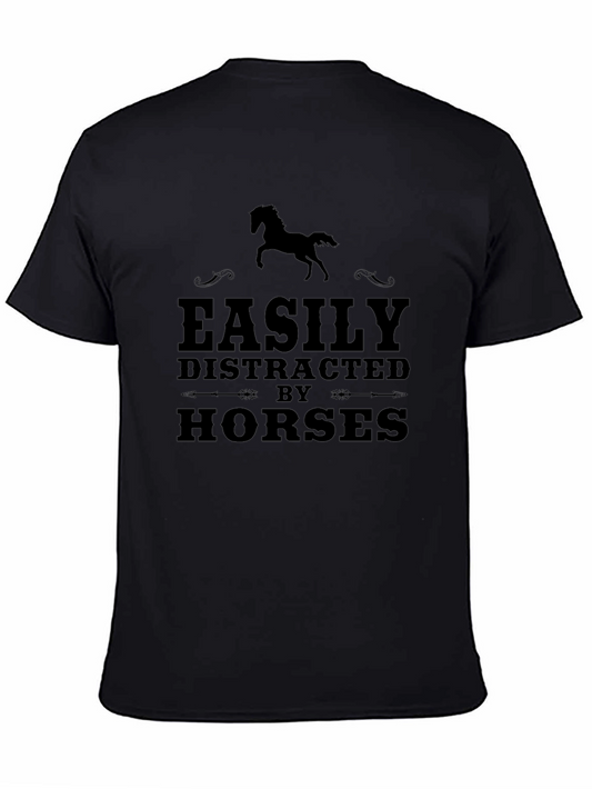 Easily Distracted by Horses Graphic T-Shirt
