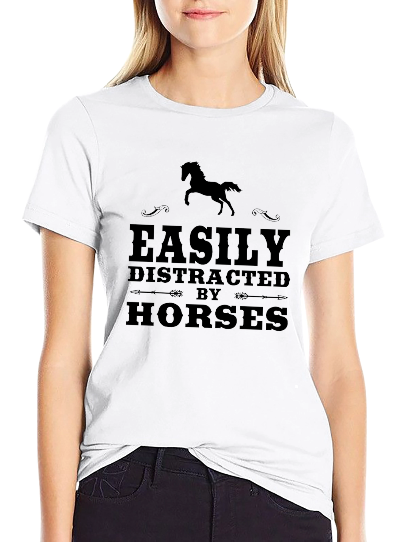 Easily Distracted by Horses Graphic T-Shirt