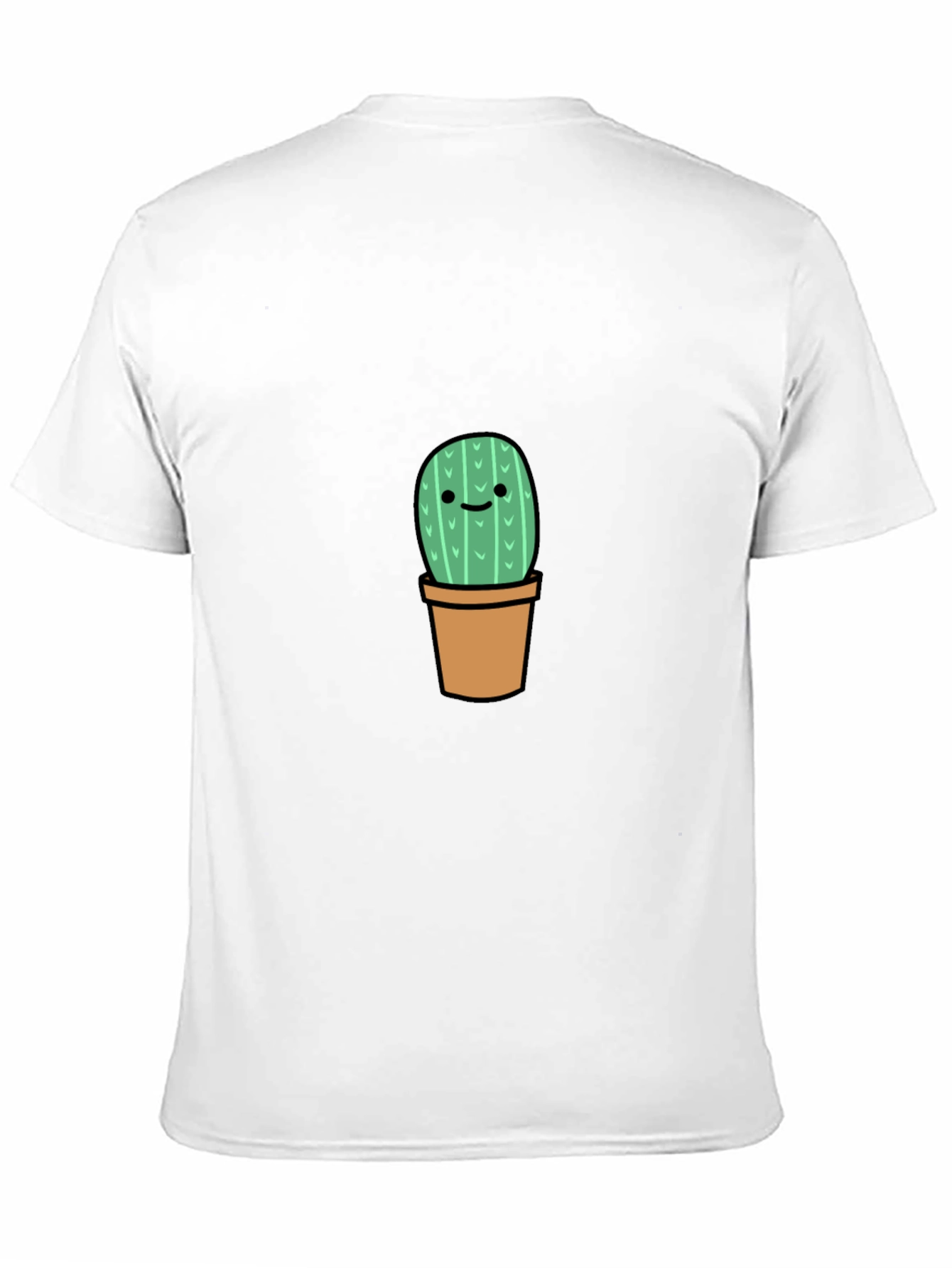 Cute Cactus Graphic Tee - Black Cotton T-Shirt