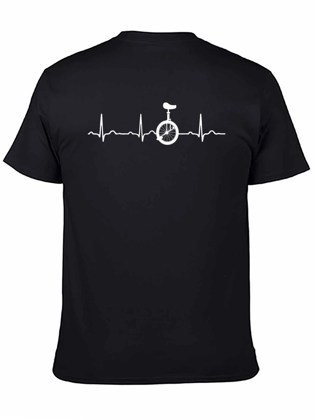 Unicycle Heartbeat T-Shirt - Black Graphic Tee