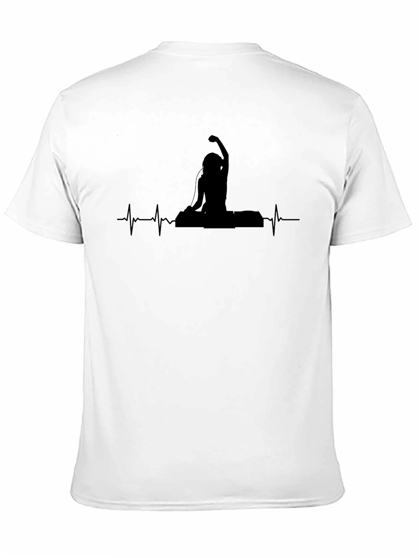 DJ Heartbeat Graphic Tee - Black Cotton