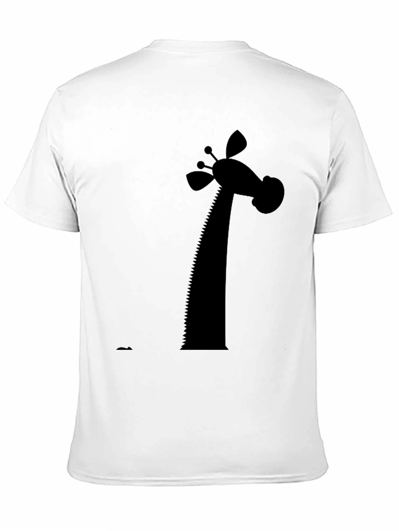 Giraffe Silhouette Graphic Tee - Black Cotton Blend