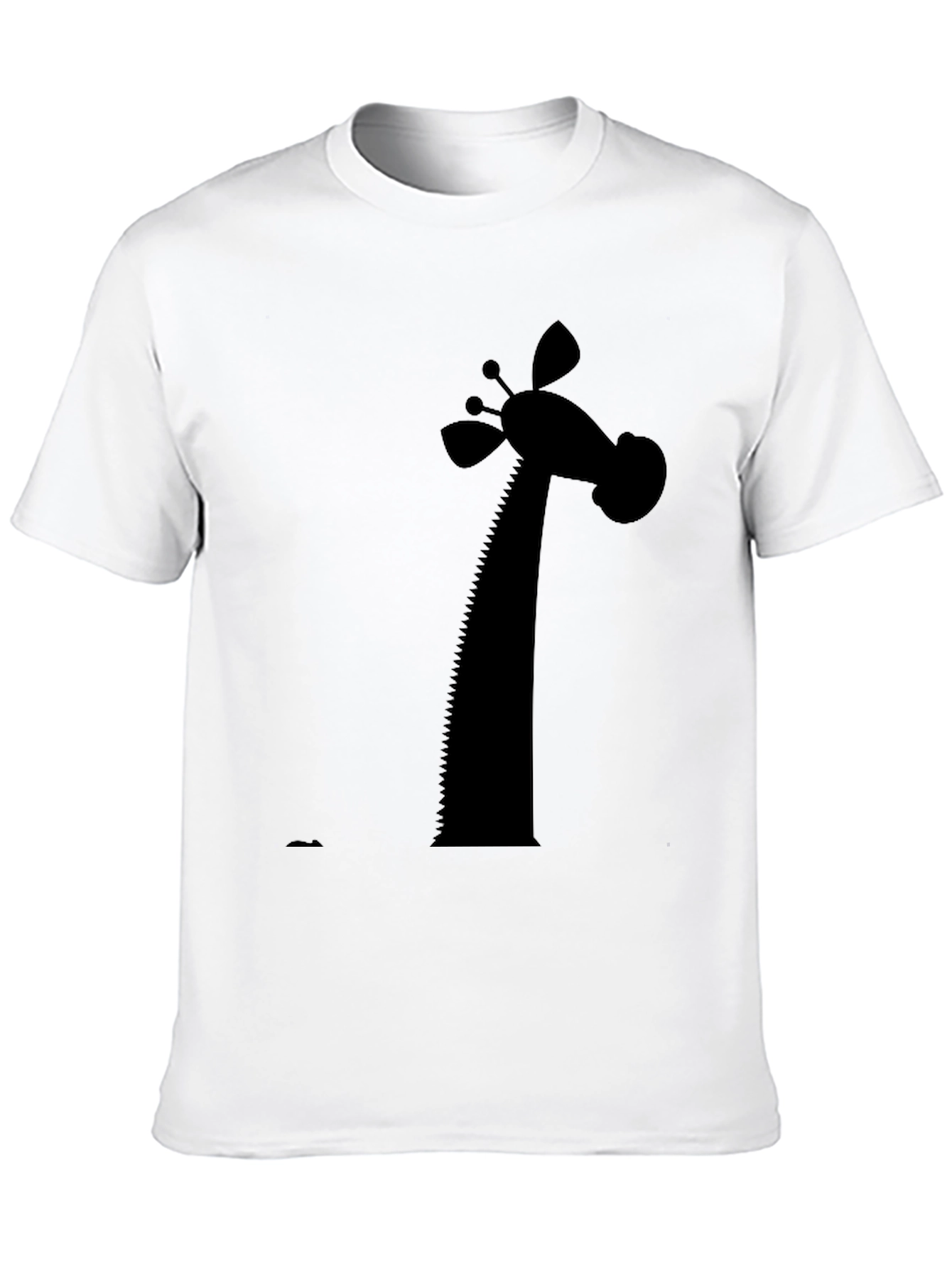 Giraffe Silhouette Graphic Tee - Black Cotton Blend