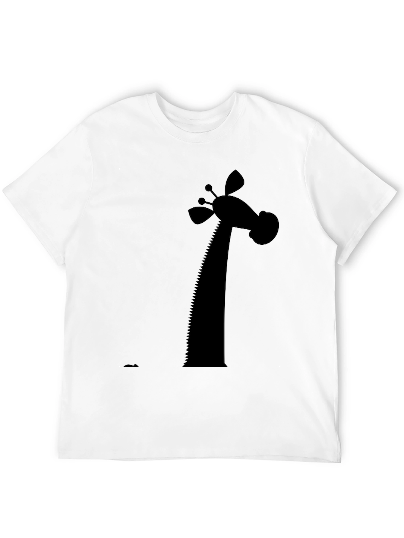 Giraffe Silhouette Graphic Tee - Black Cotton Blend