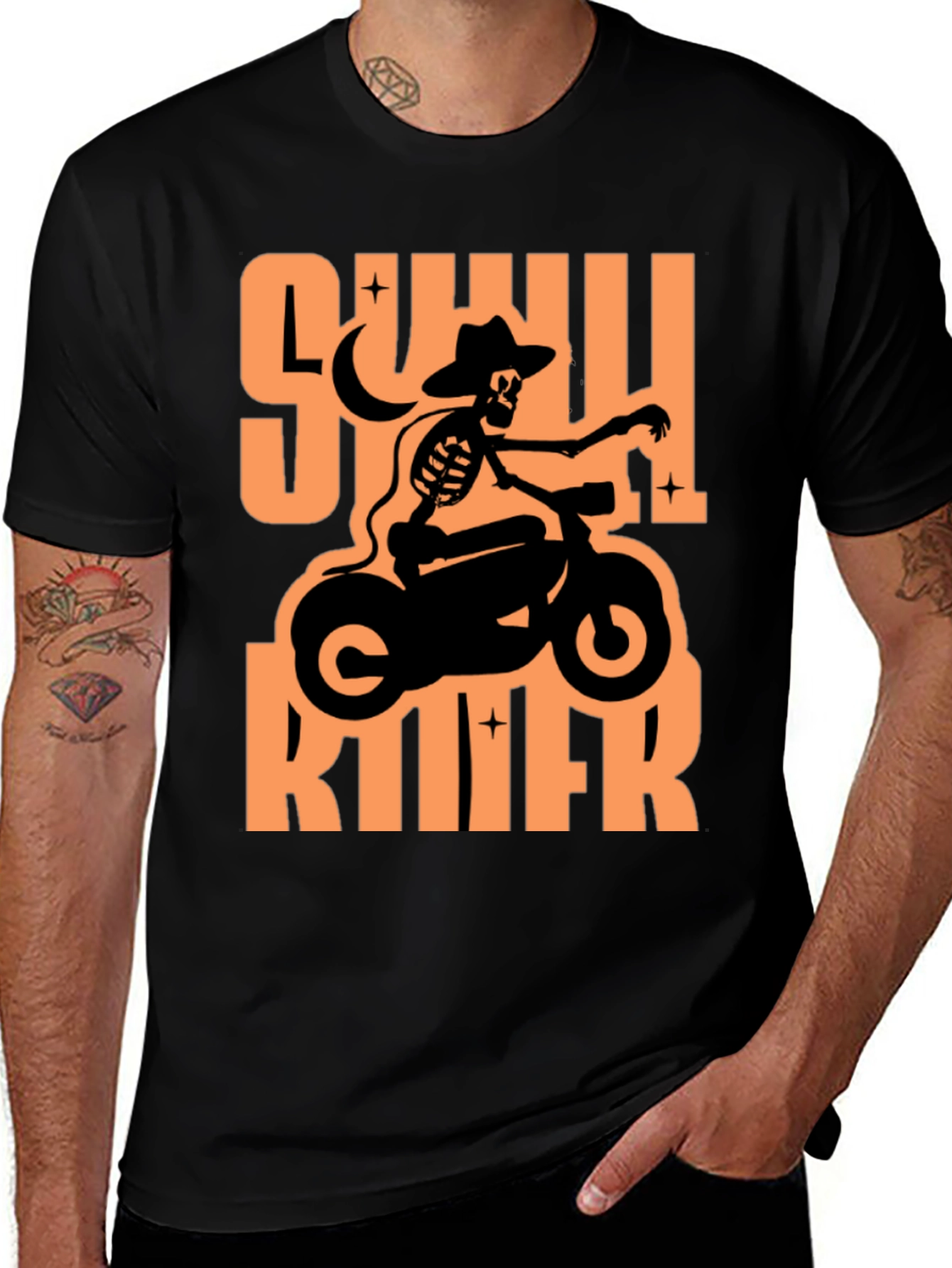 Skull Rider Graphic T-Shirt - Black