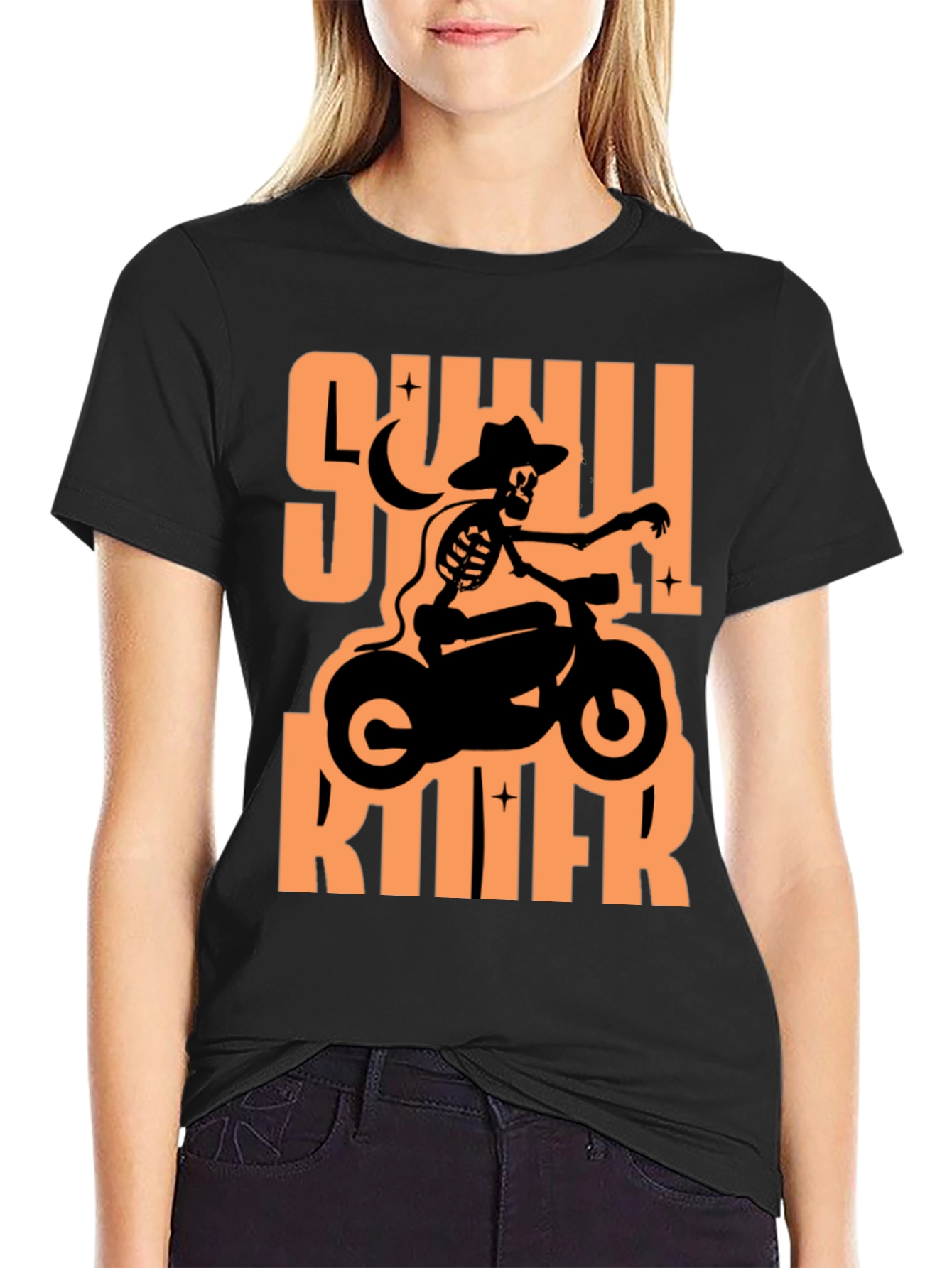 Skull Rider Graphic T-Shirt - Black