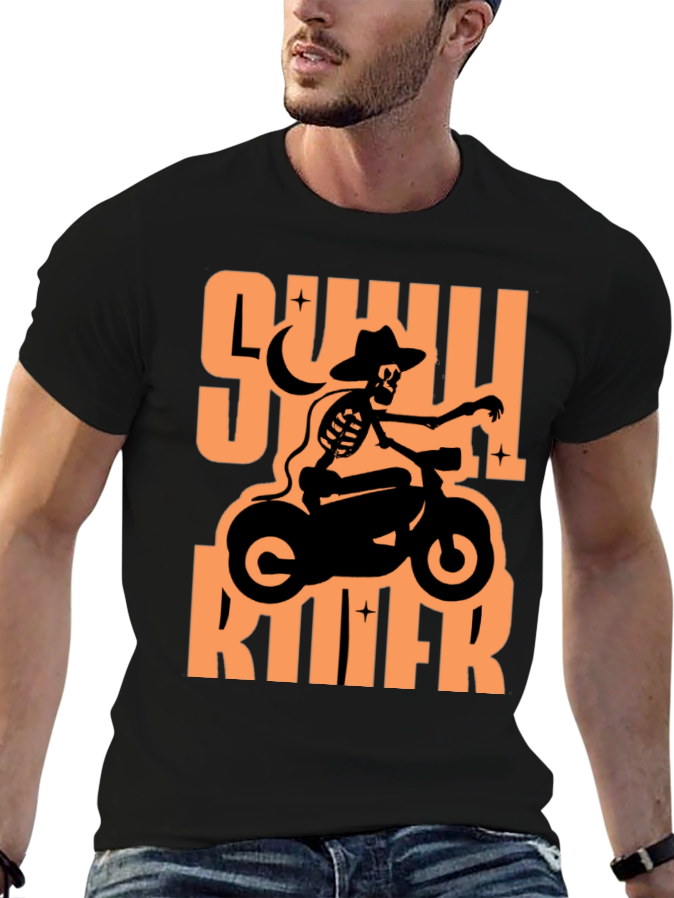 Skull Rider Graphic T-Shirt - Black