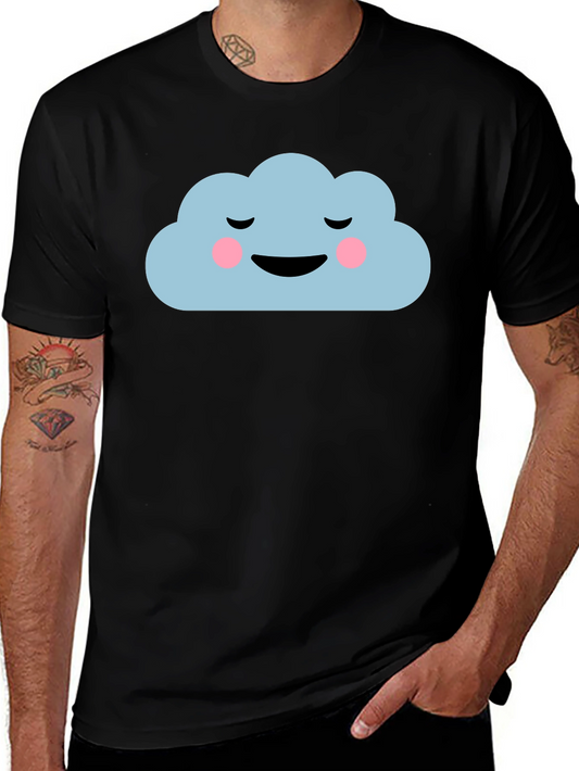 Dreamy Cloud Graphic Tee - Soft Black Cotton Comfort