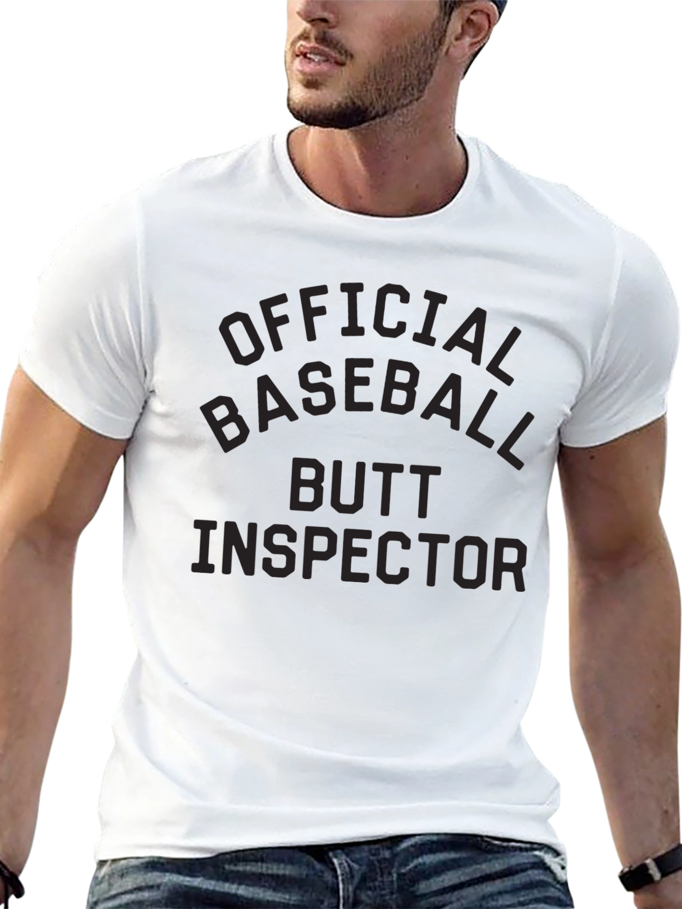 Official Baseball Butt Inspector T-Shirt - Novelty Tee