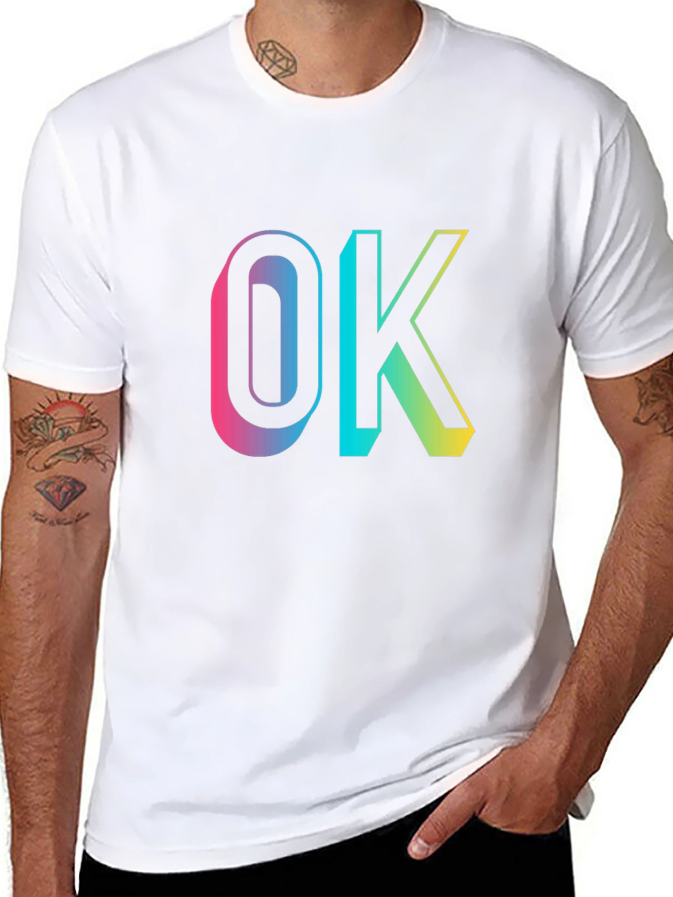 OK Gradient Graphic Tee - Casual Comfort