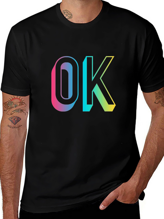 OK Gradient Graphic Tee - Casual Comfort