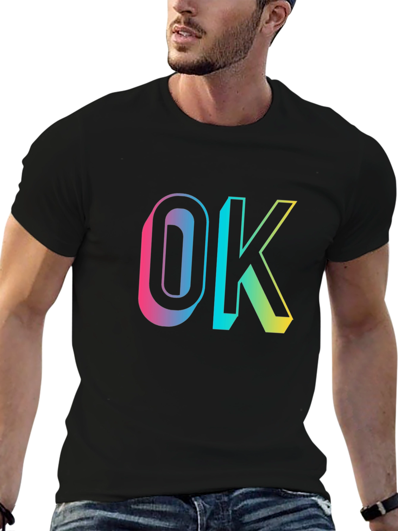 OK Gradient Graphic Tee - Casual Comfort
