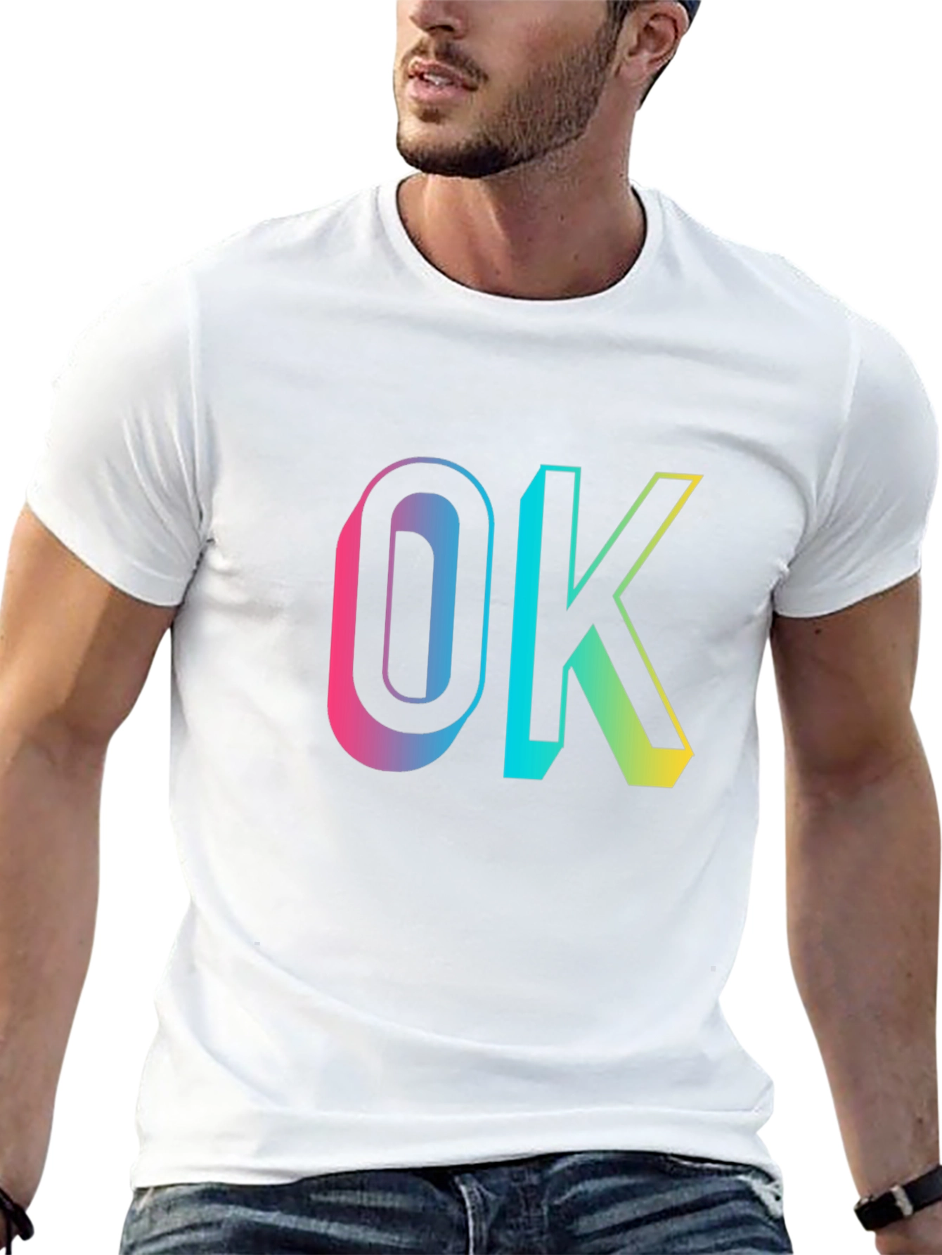 OK Gradient Graphic Tee - Casual Comfort