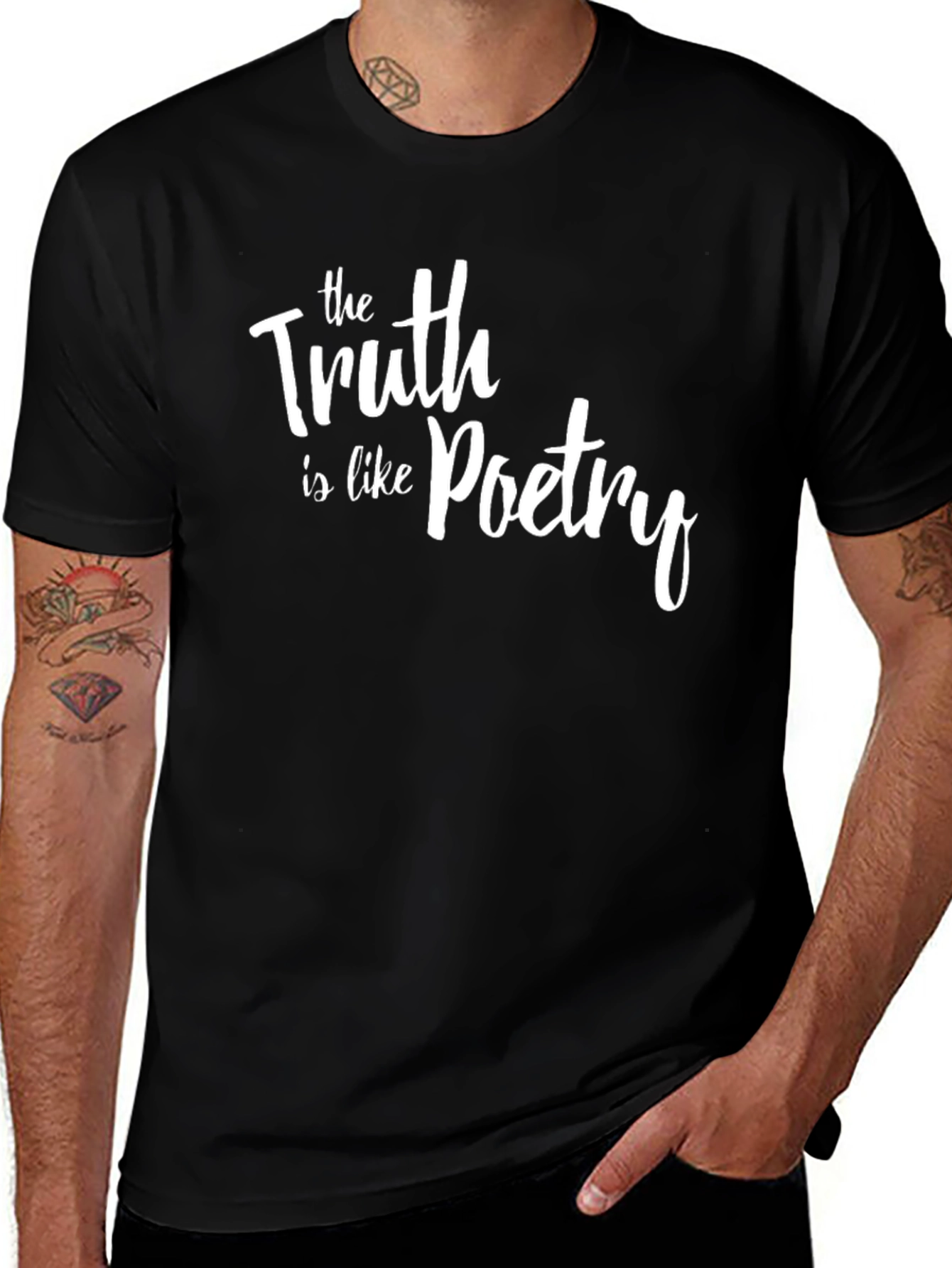 Truth is Like Poetry Graphic Tee - Black