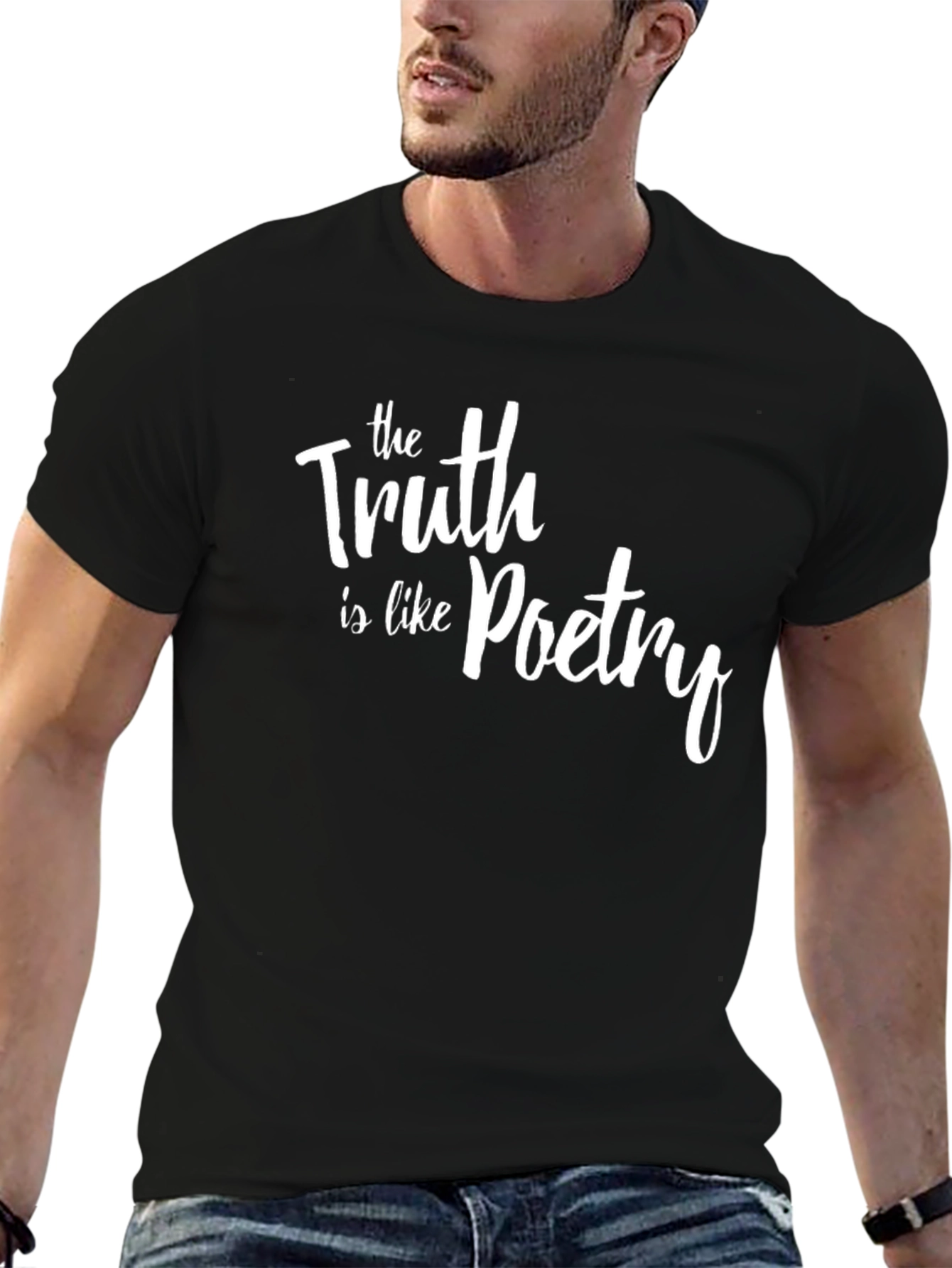 Truth is Like Poetry Graphic Tee - Black