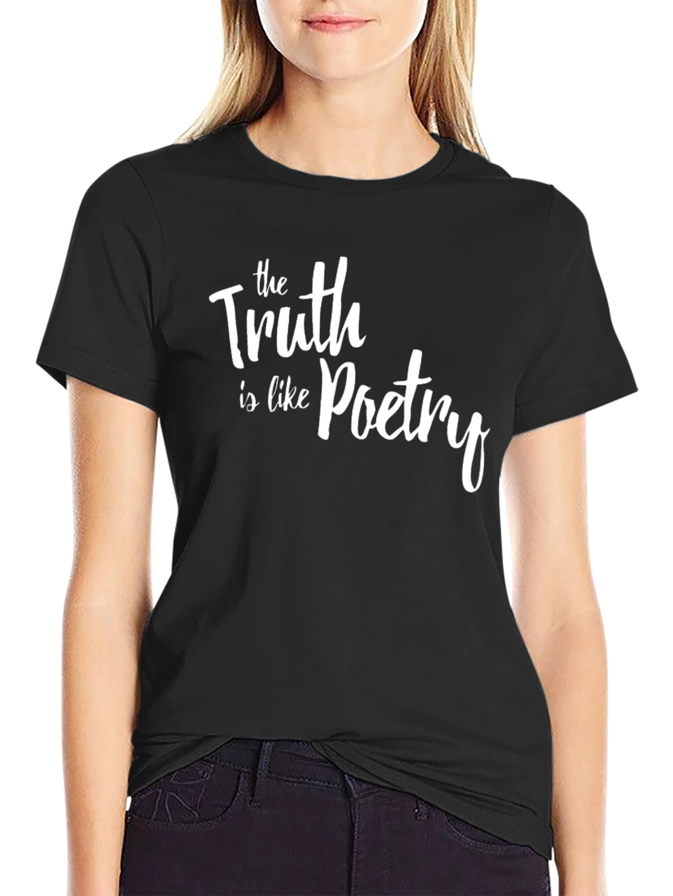 Truth is Like Poetry Graphic Tee - Black