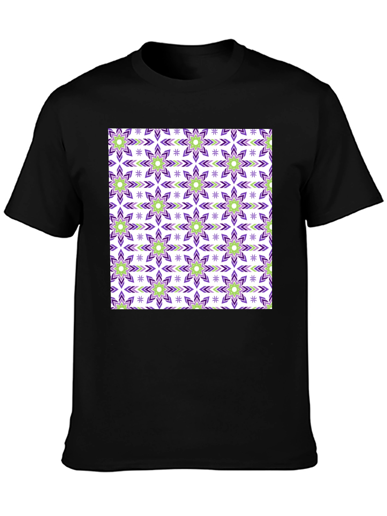 Patterned Crew Neck T-Shirt