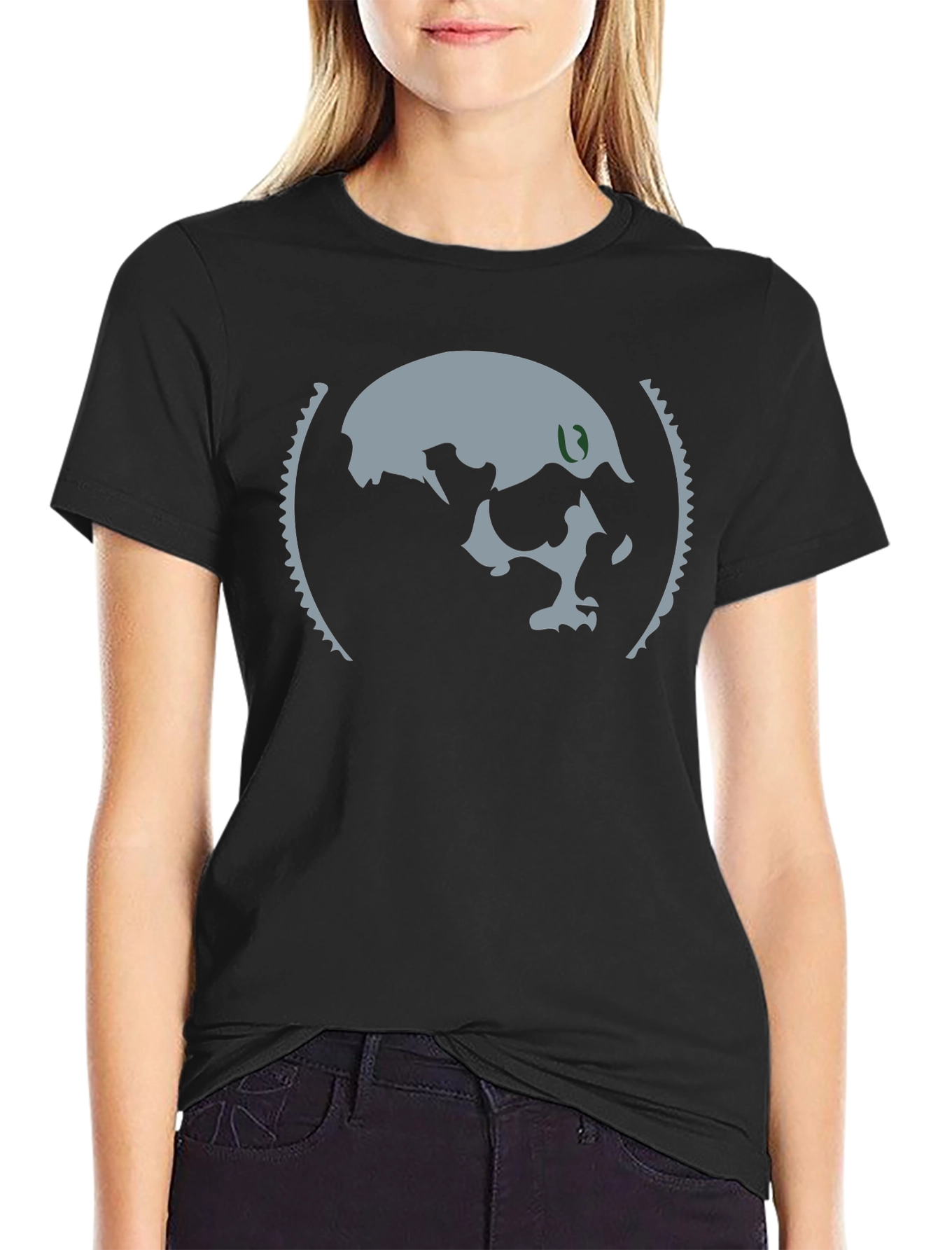 Skull Graphic Print Mens Black T-Shirt