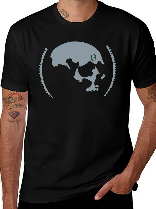 Skull Graphic Print Mens Black T-Shirt