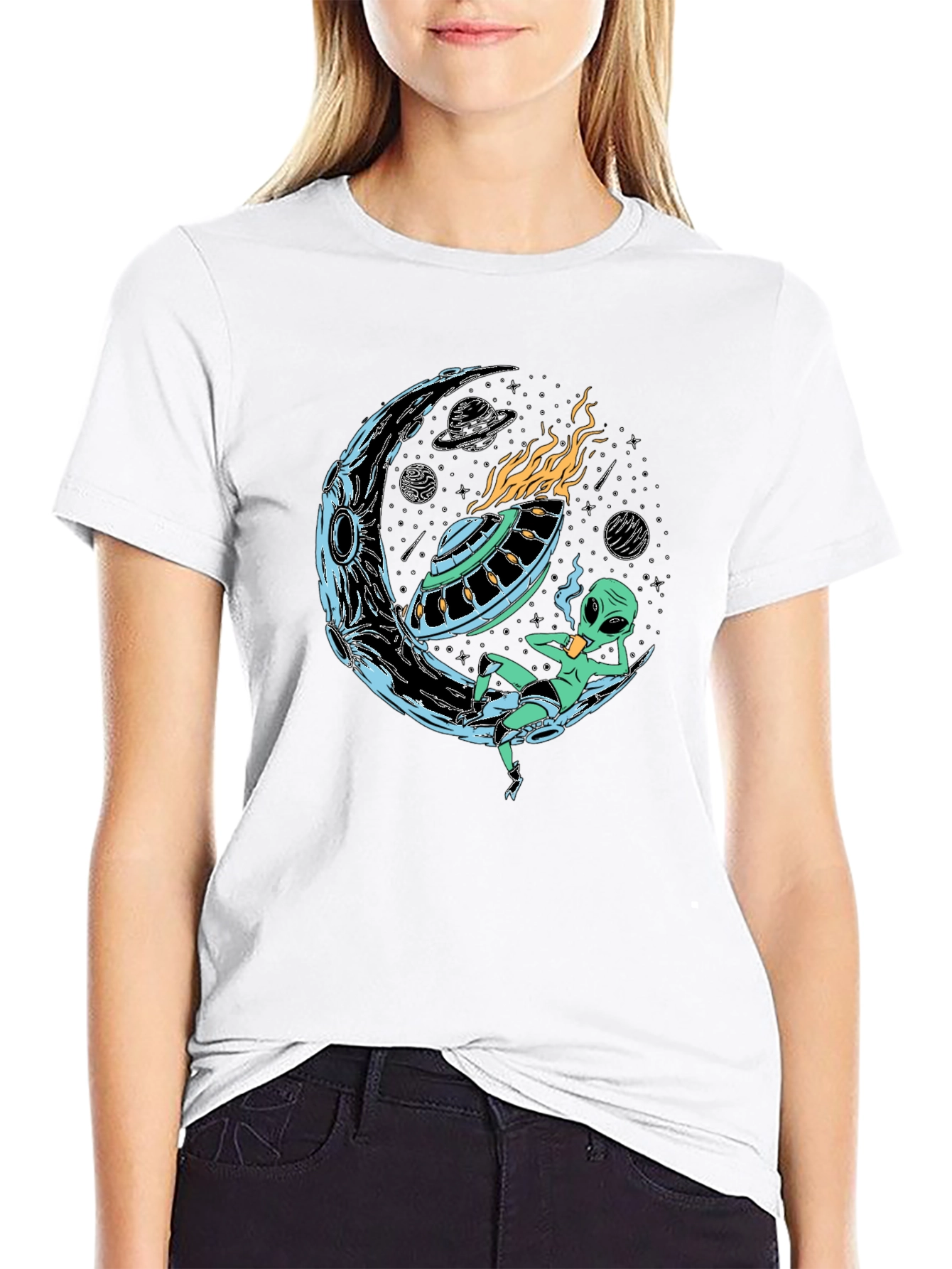 Alien Moon UFO Graphic Tee