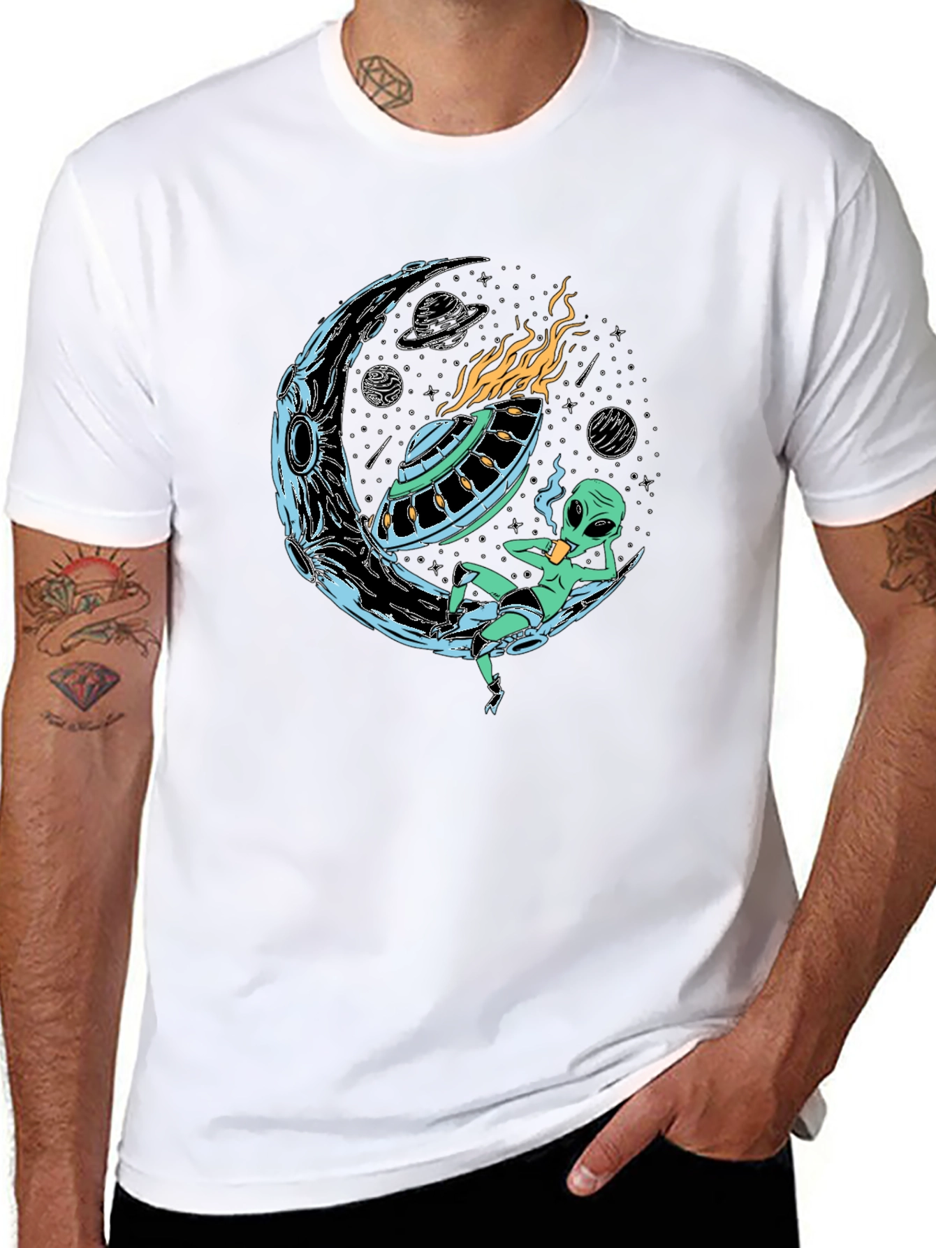 Alien Moon UFO Graphic Tee