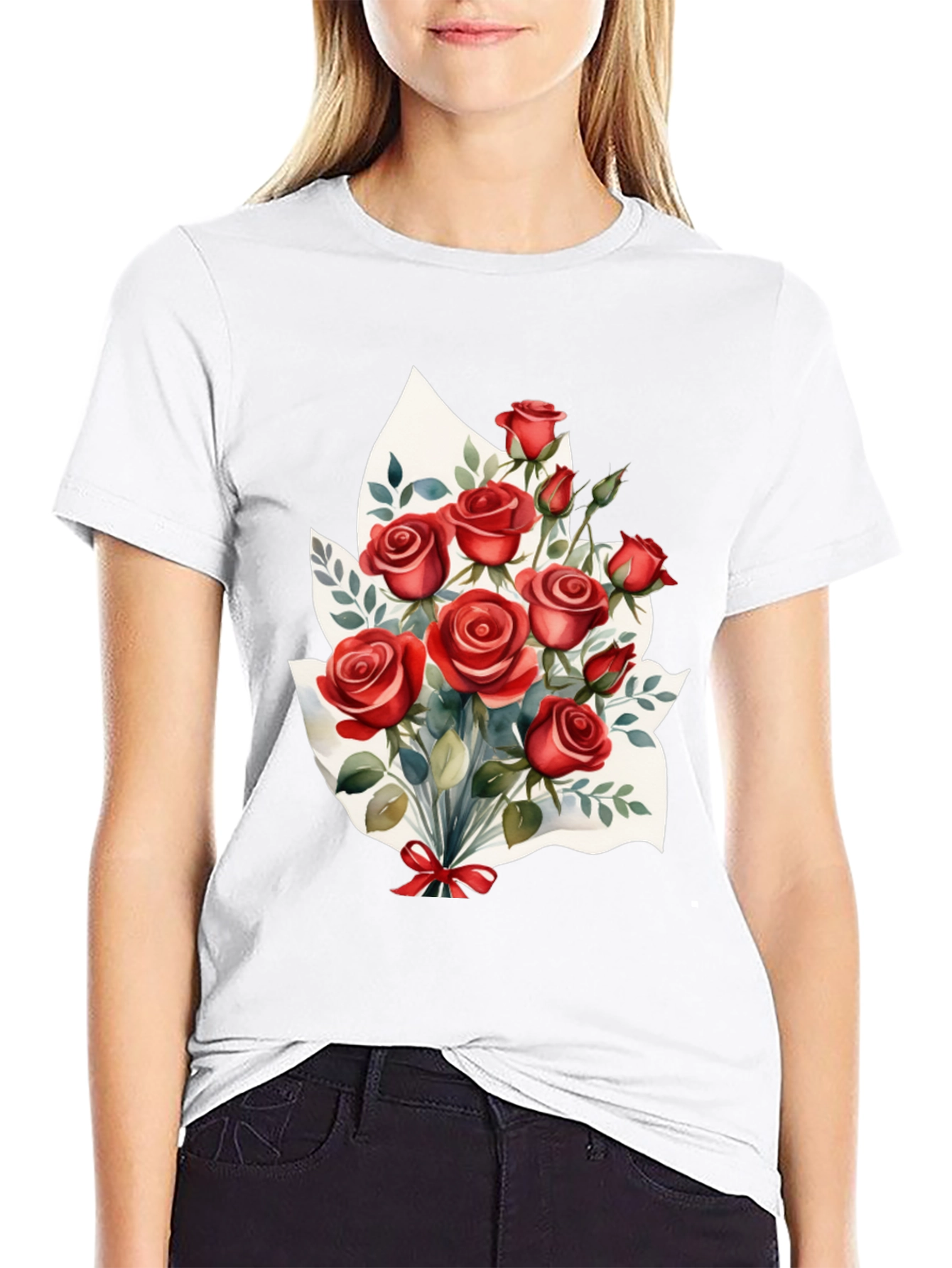 Romantic Roses T-Shirt: Floral Bouquet Design