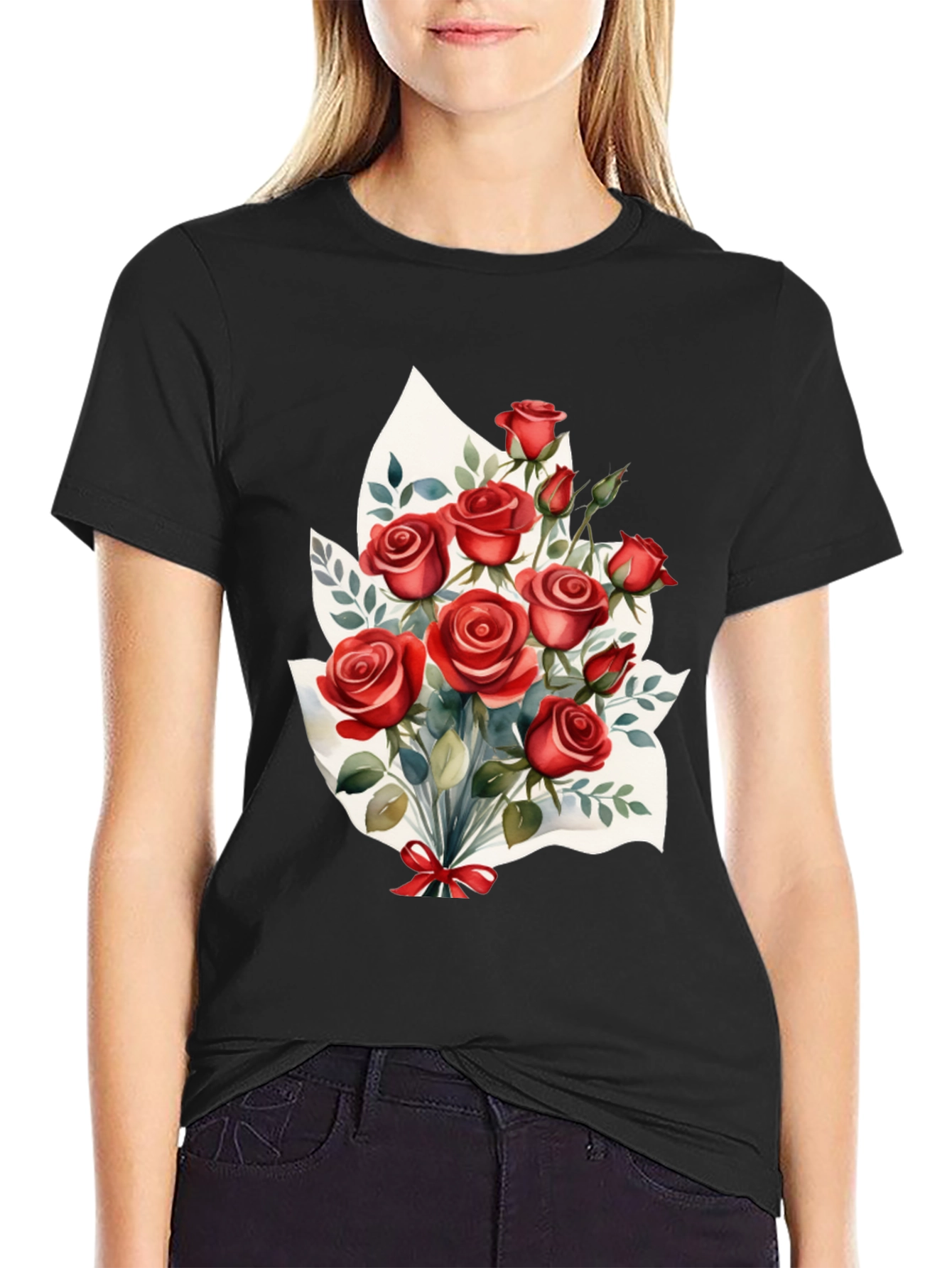 Romantic Roses T-Shirt: Floral Bouquet Design