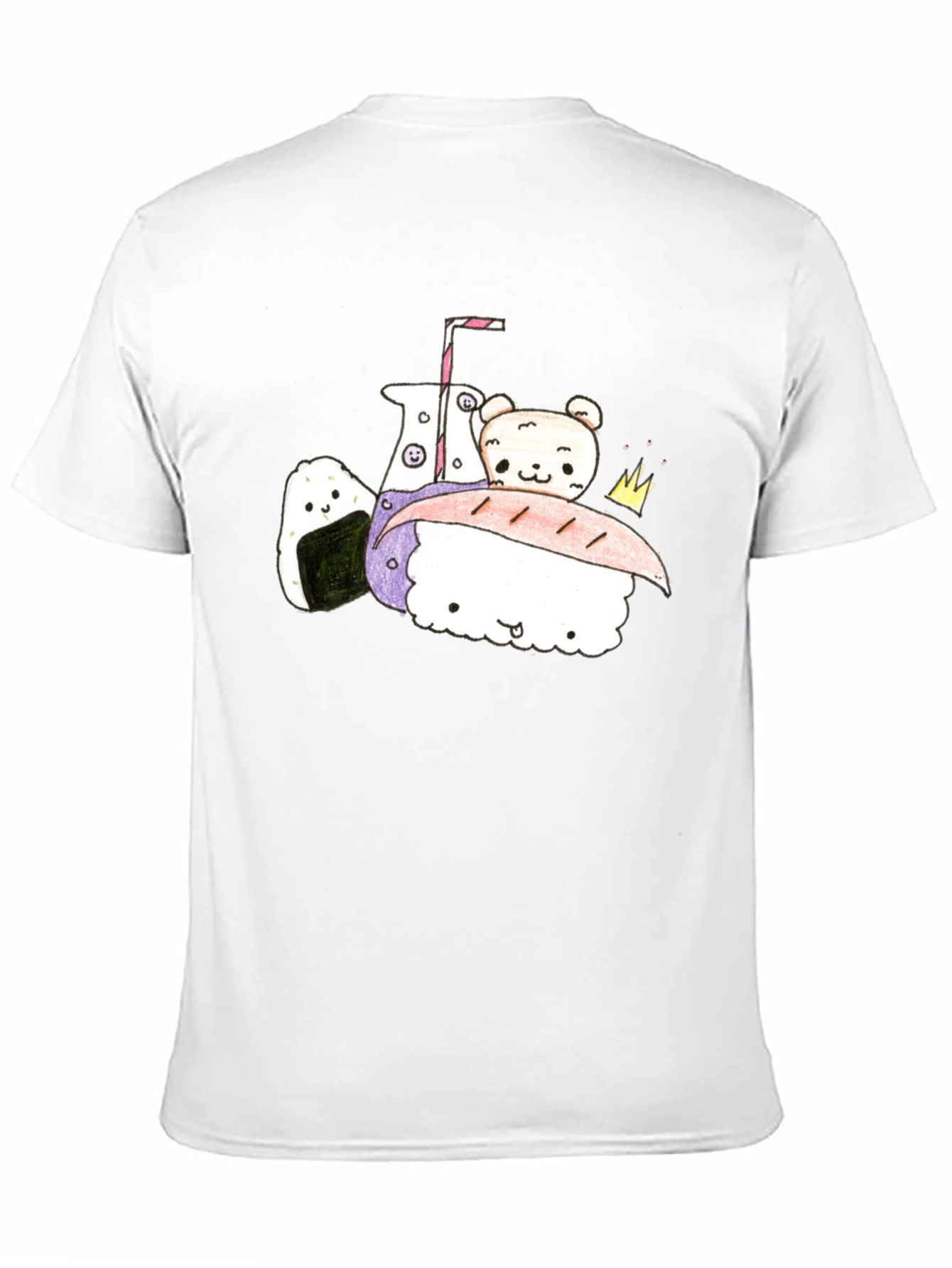 Cute Kawaii Food T-Shirt - Black