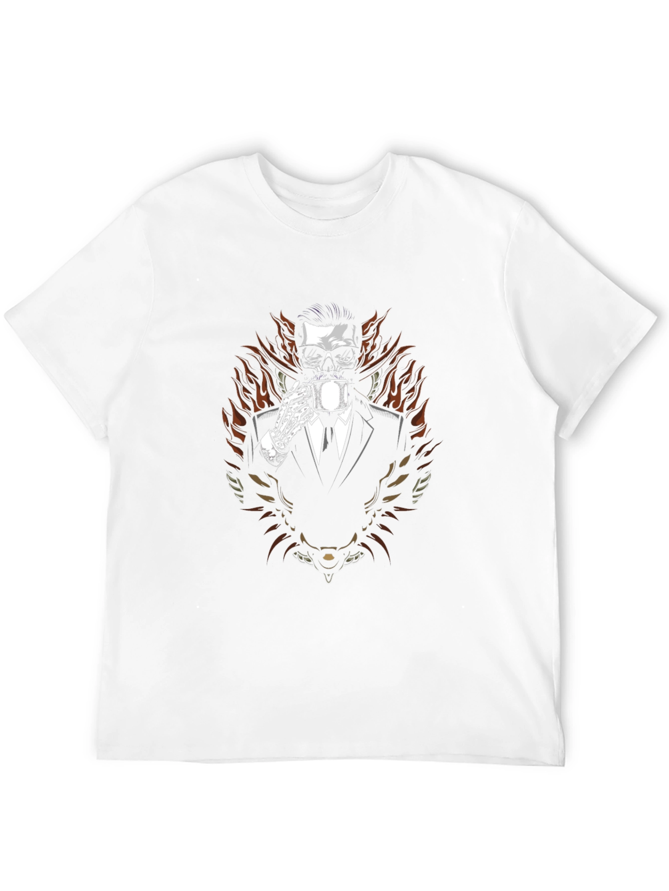 Skull in Suit Graphic Tee - Coffee Time!